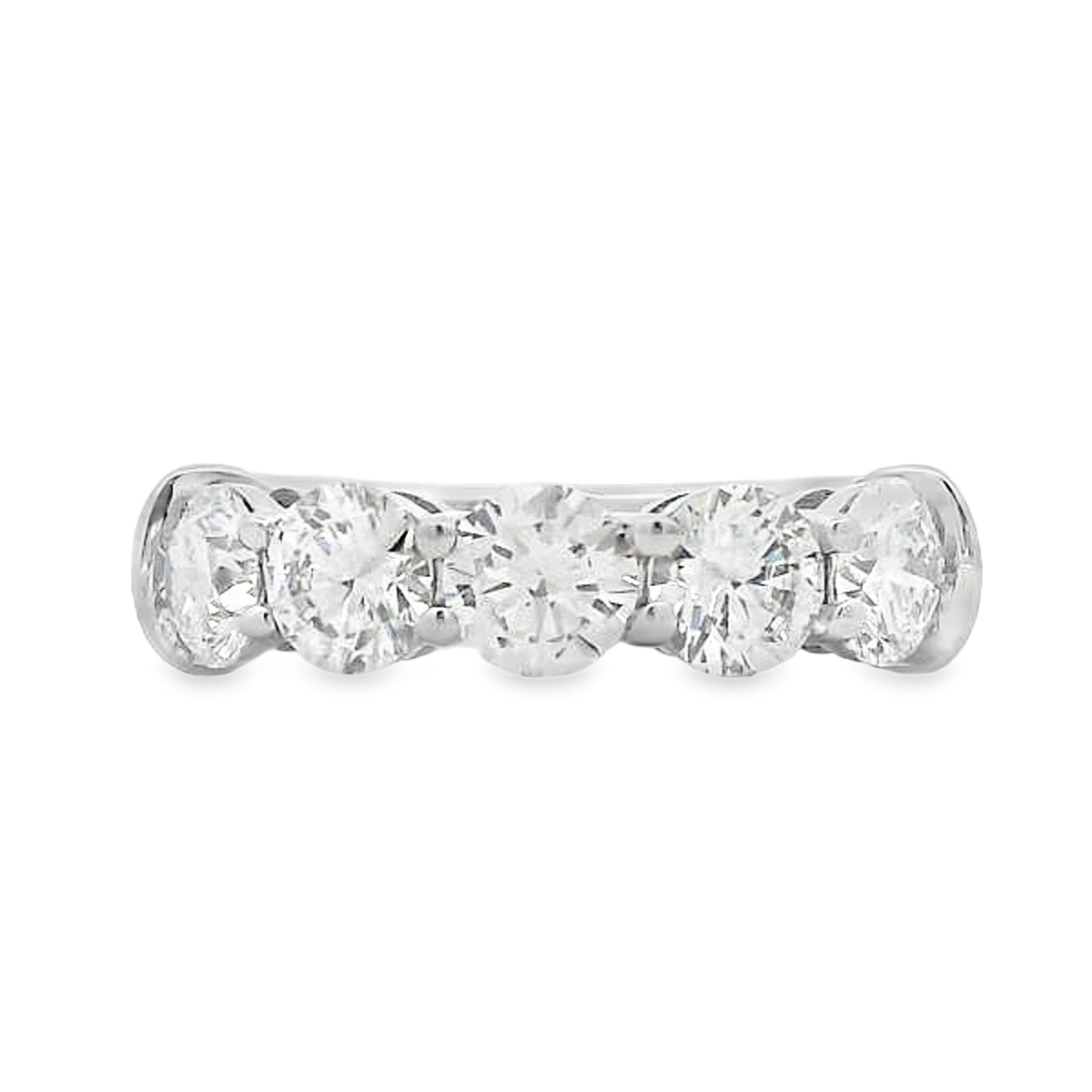 18K White Gold 5-Stone 2.5-Carat Diamond Anniversary Band