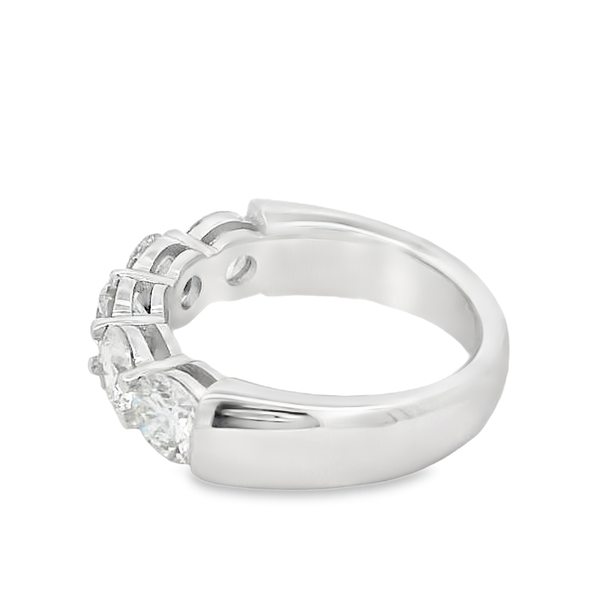18K White Gold 5-Stone 2.5-Carat Diamond Anniversary Band