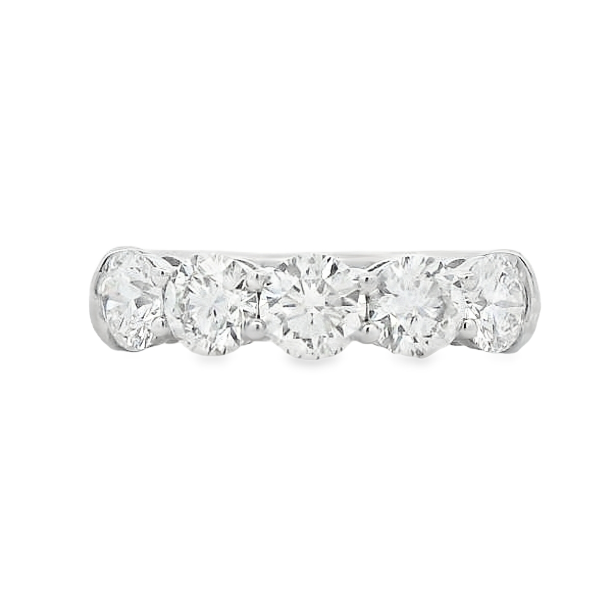 18K White Gold 5-Stone 2.22-Carat Diamond Anniversary Band