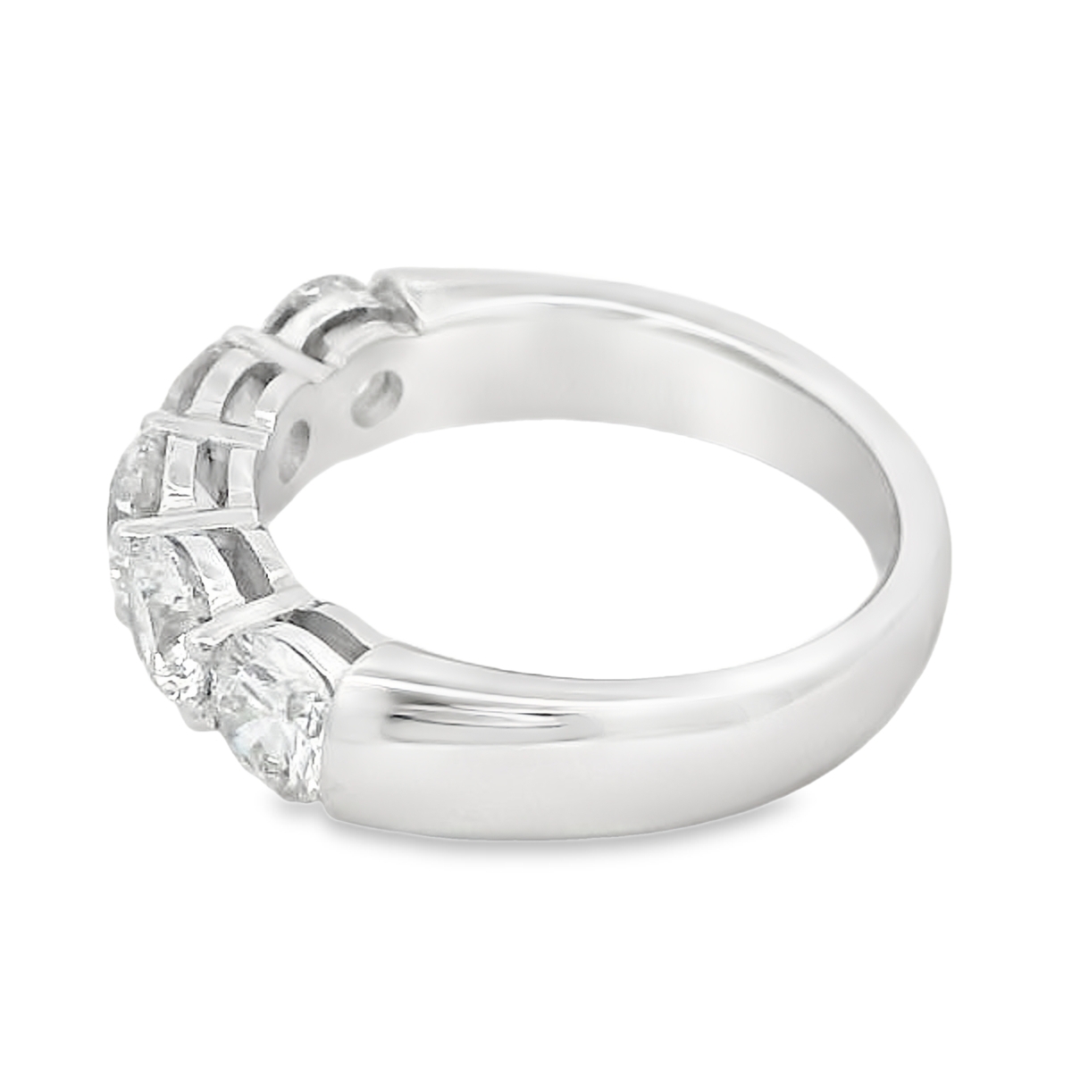 18K White Gold 5-Stone 2.22-Carat Diamond Anniversary Band