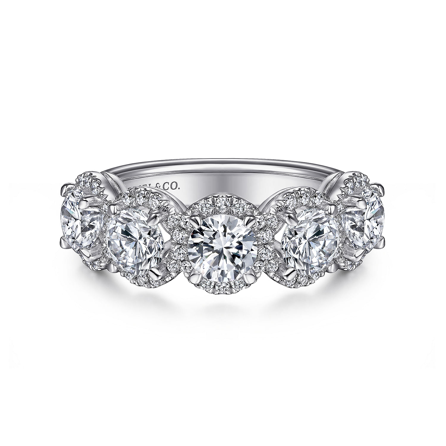 Gabriel & Co.14K White Gold 5-Stone Diamond Anniversary Band