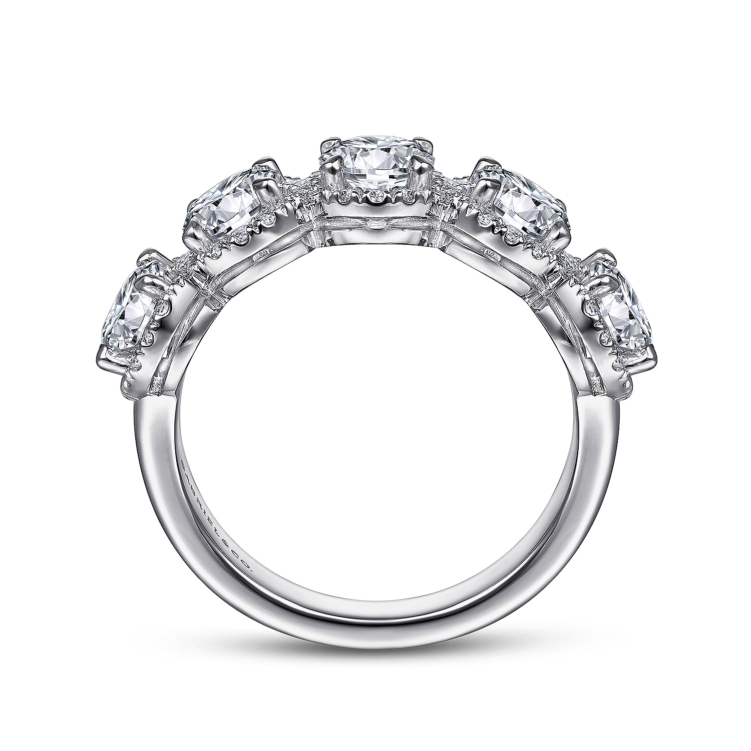 Gabriel & Co.14K White Gold 5-Stone Diamond Anniversary Band