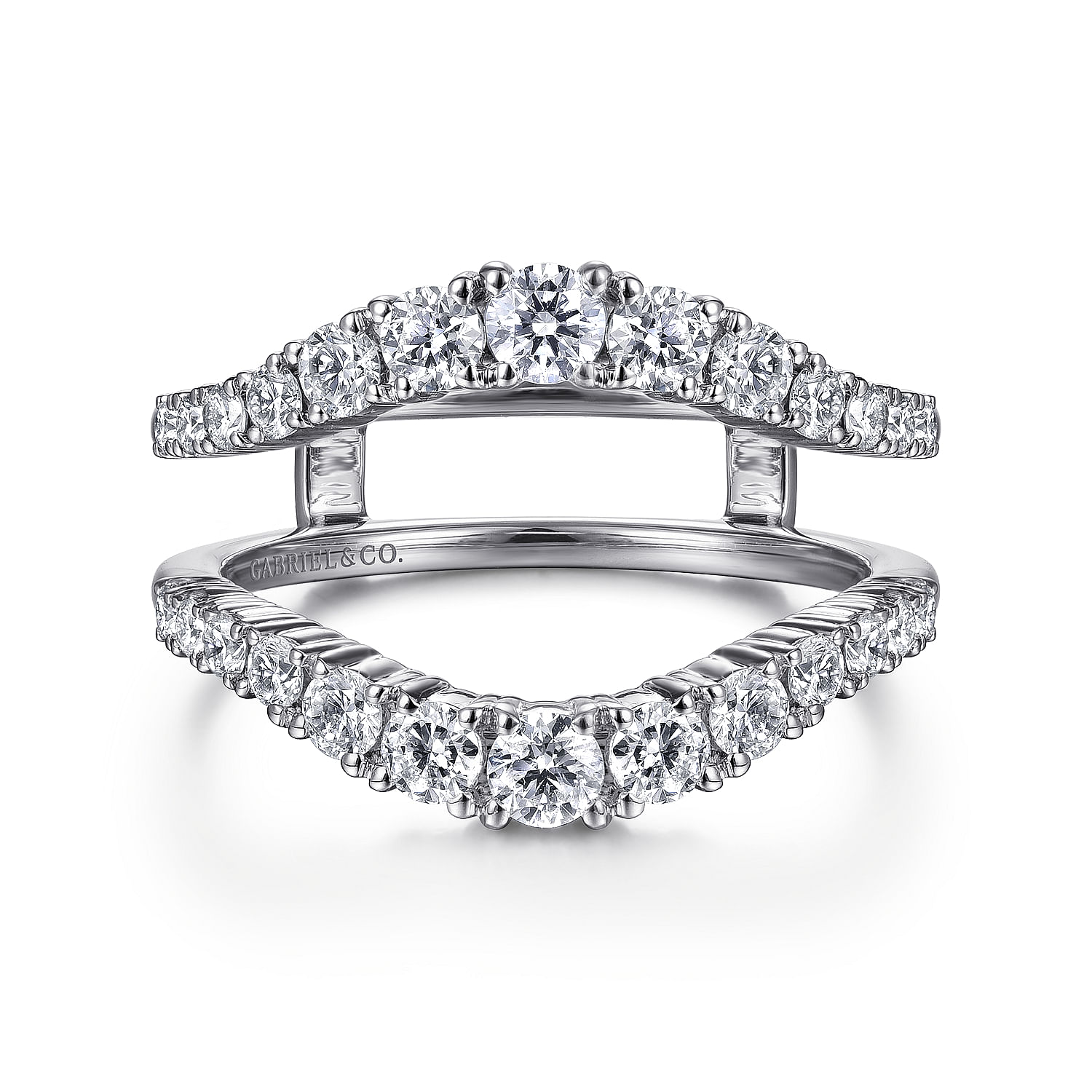 Gabriel & Co. 14K White Gold Curved Diamond Ring Enhancer