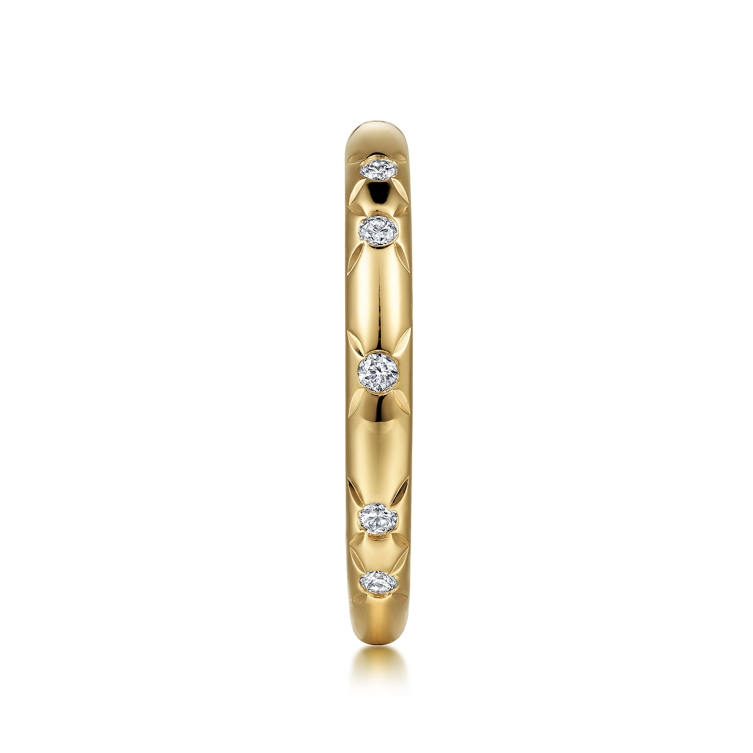 Gabriel & Co. 14K Yellow Gold Starry Burnished Diamond Stackable Ring