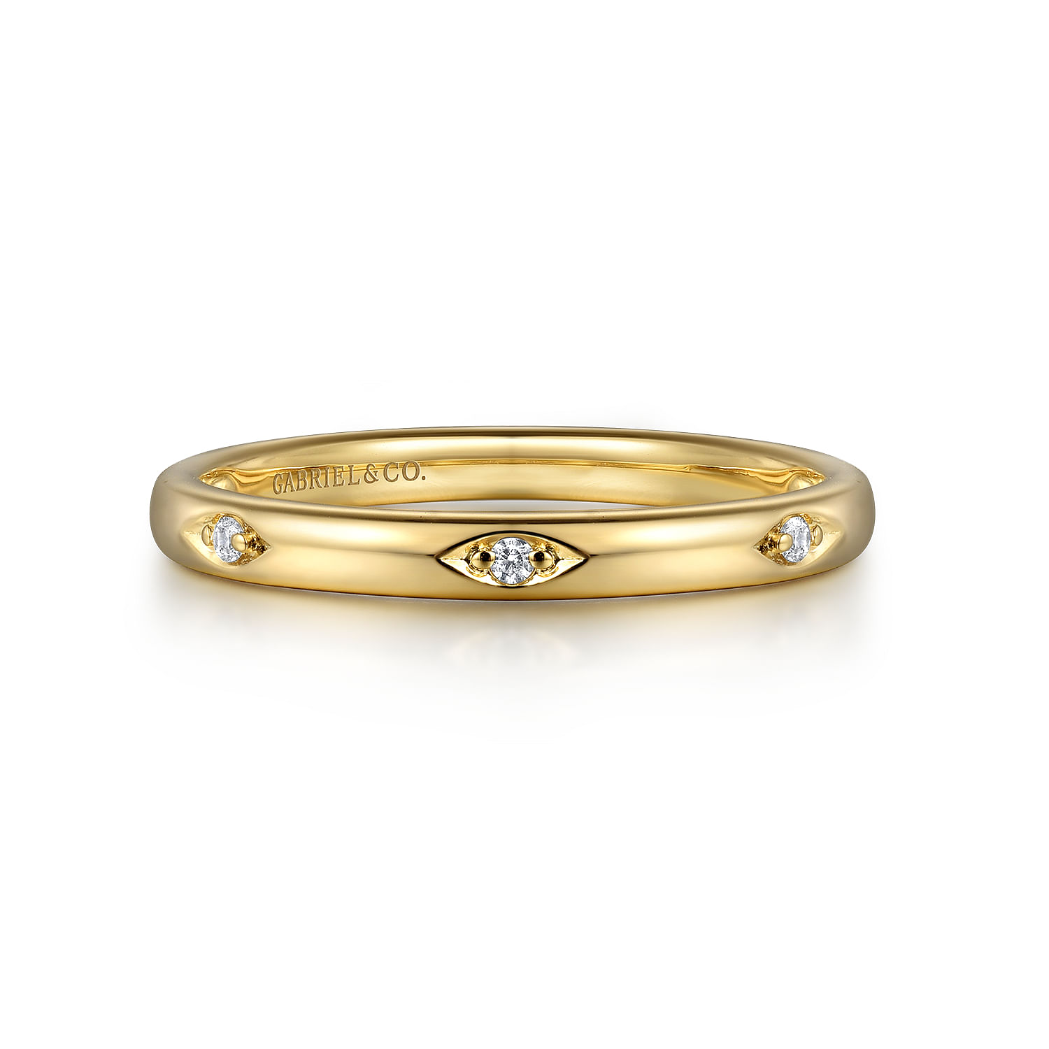 Gabriel & Co. 14K Yellow Gold Inset Diamond Stackable Ring
