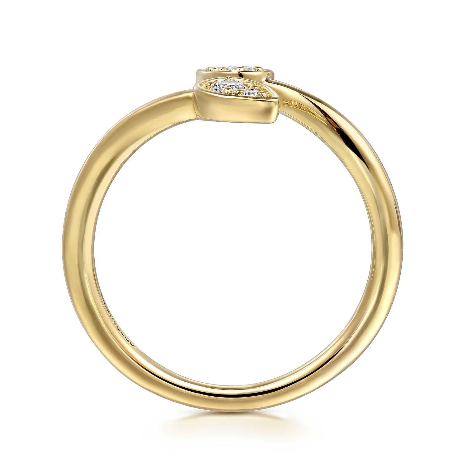 Gabriel & Co. 14K Yellow Gold Pear-Shaped Diamond Bypass Ring
