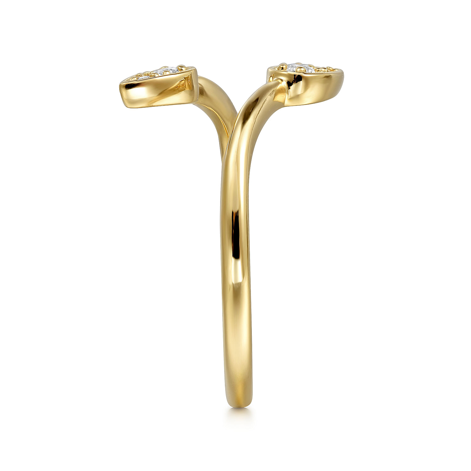 Gabriel & Co. 14K Yellow Gold Pear-Shaped Diamond Bypass Ring