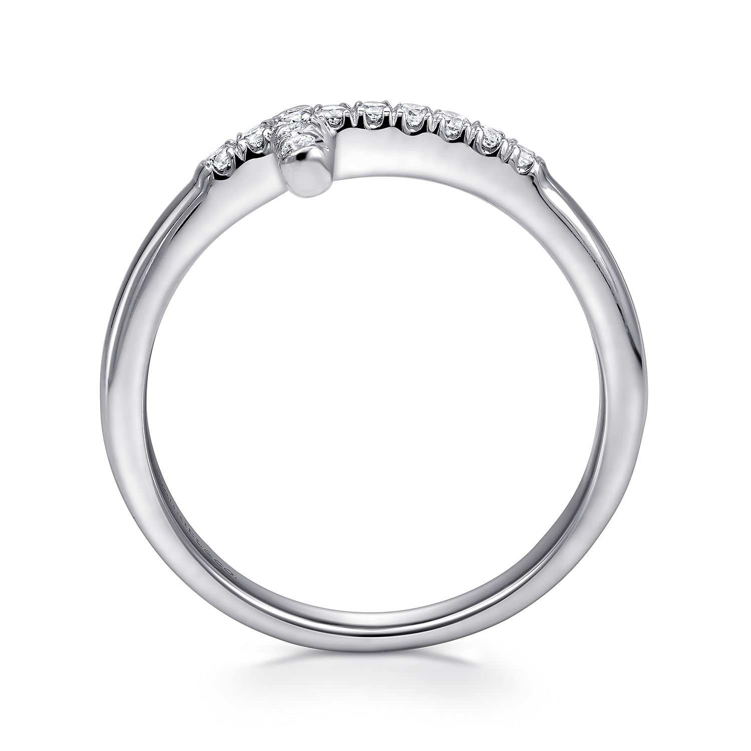 Gabriel & Co. 14K White Gold Sideways Diamond Cross Ring