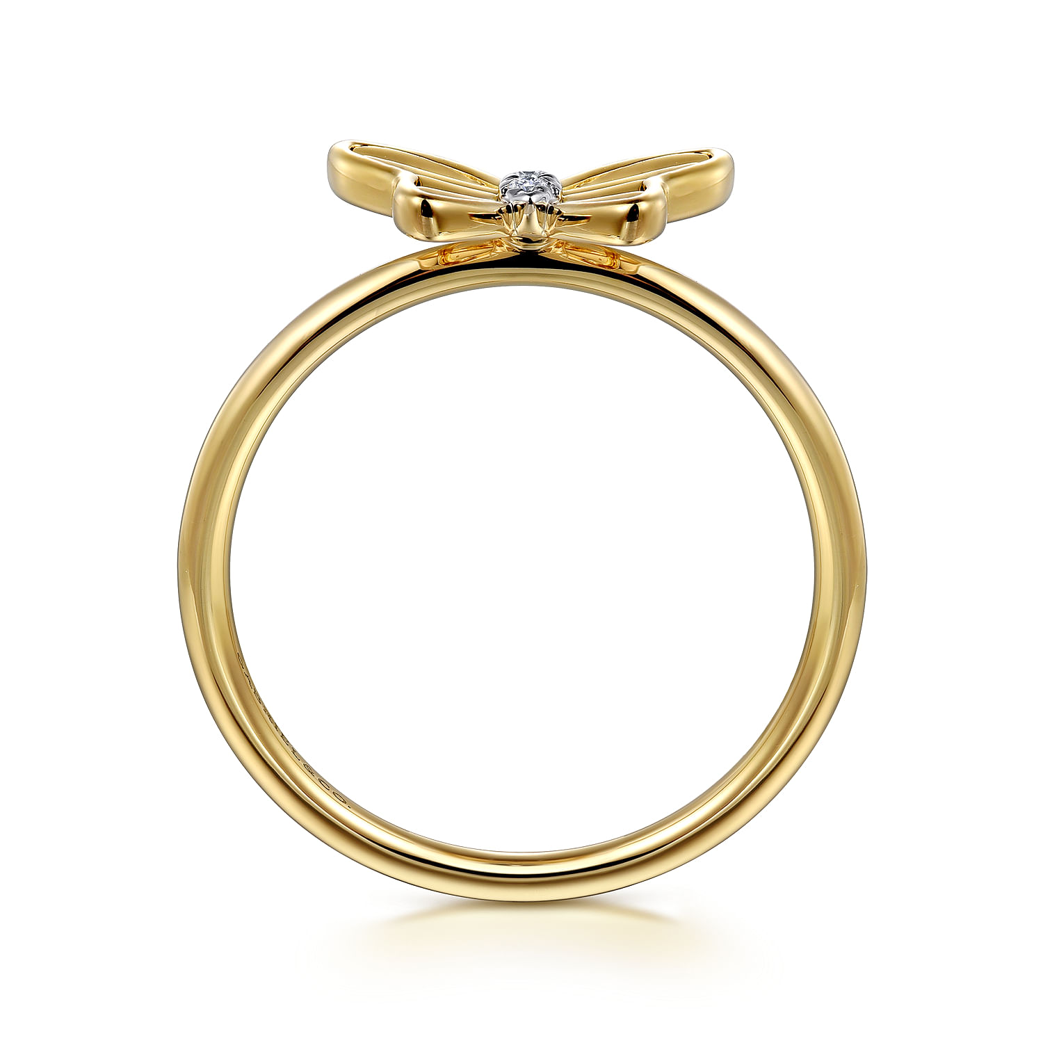 Gabriel & Co. 14K Yellow Gold Butterfly Diamond Ring