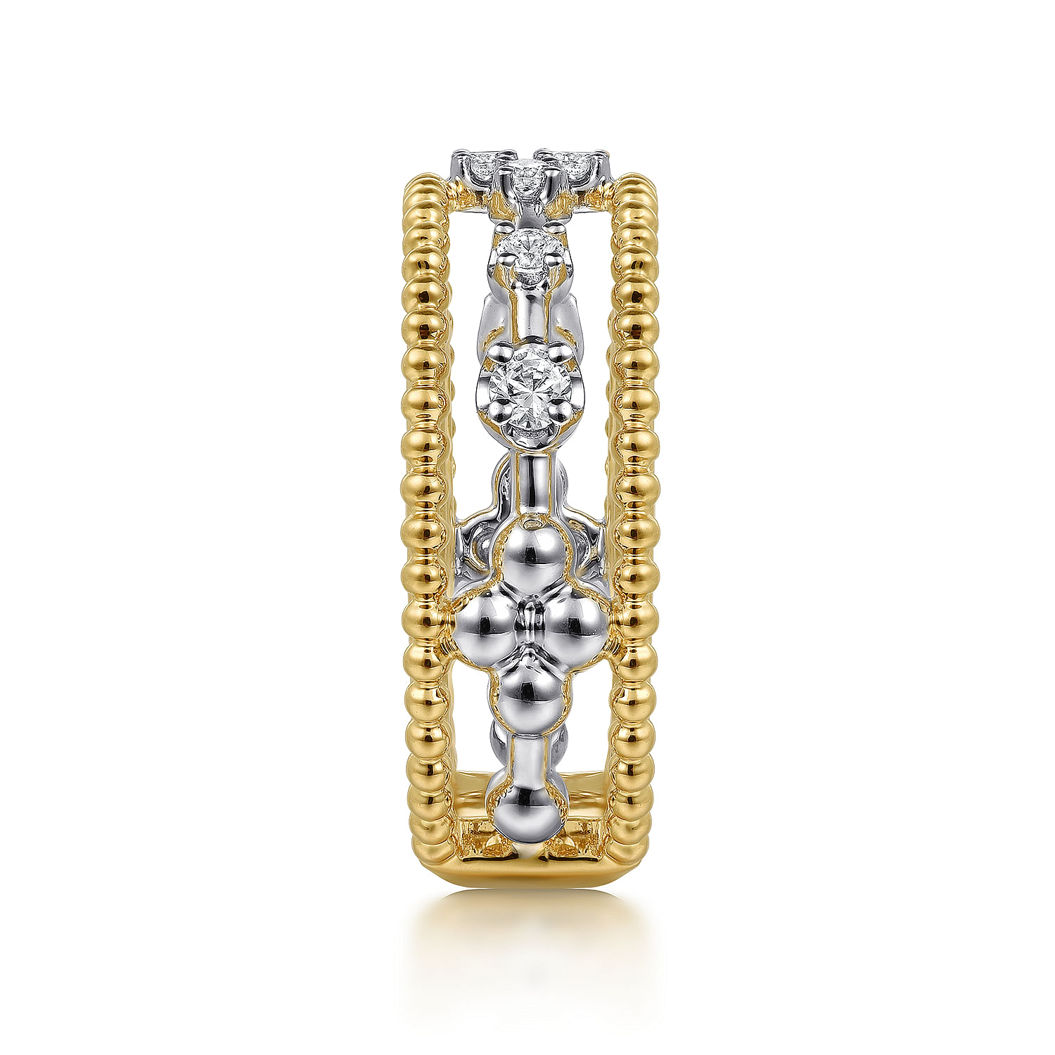 Gabriel & Co. 14K Two-Tone Bujukan Diamond Stackable Ring