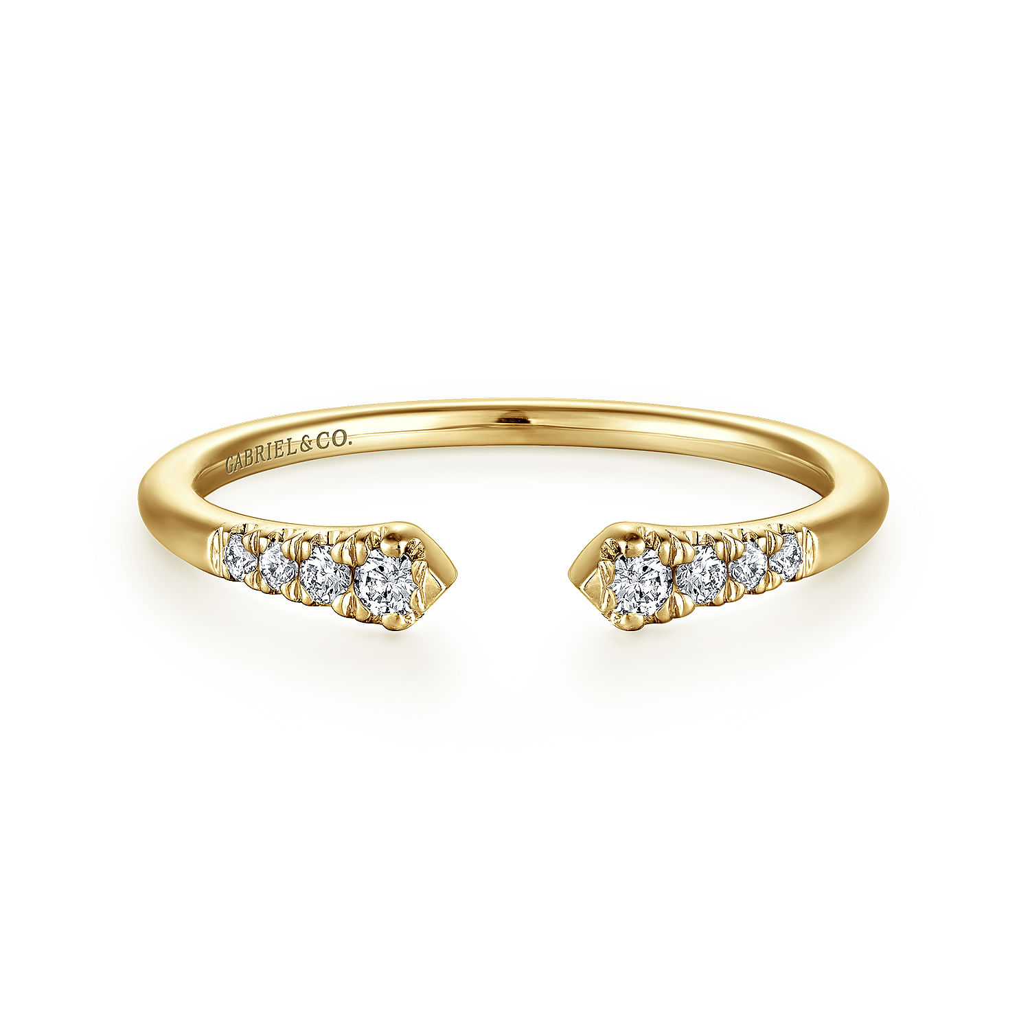 Gabriel & Co. 14K Yellow Gold Diamond Split Stackable Ring