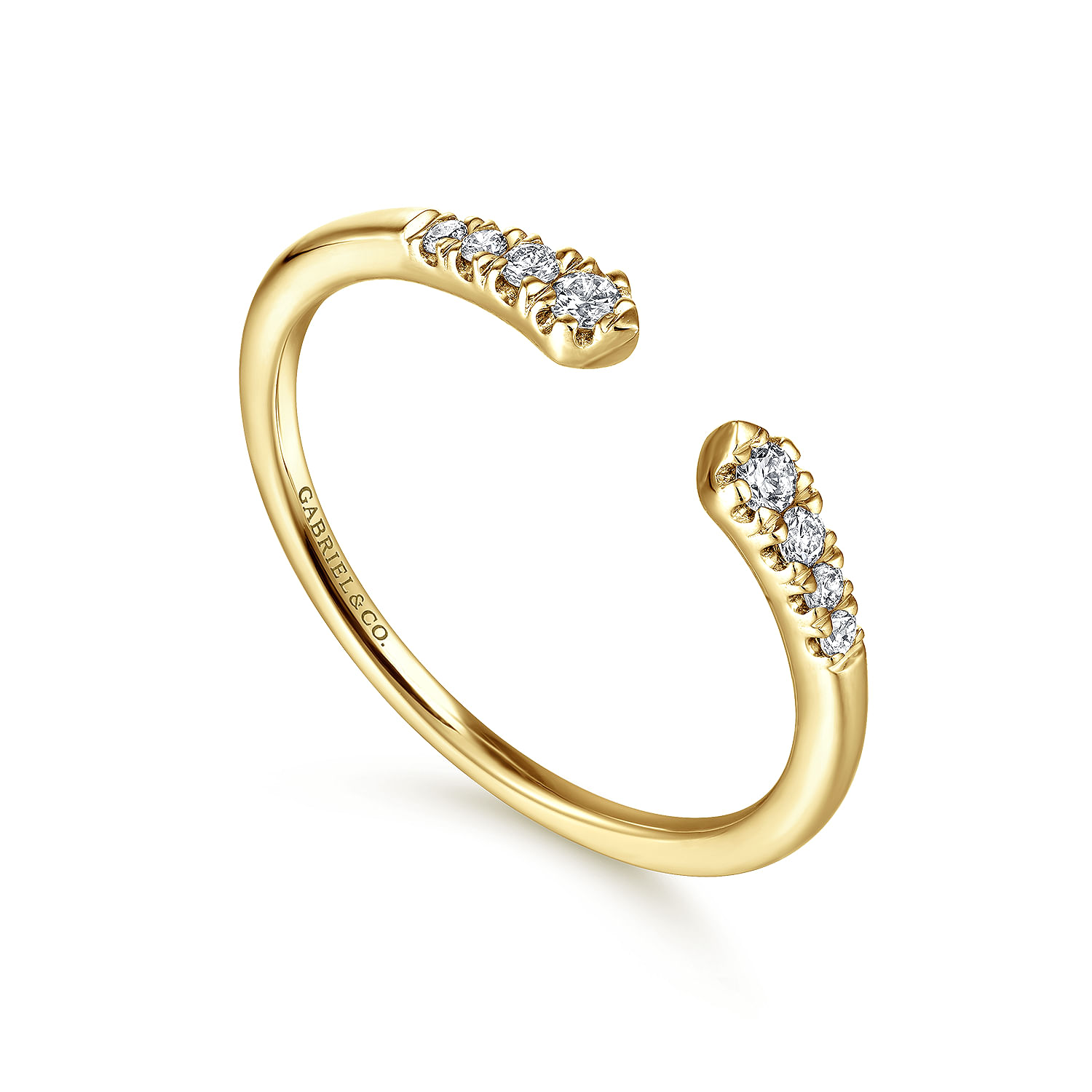 Gabriel & Co. 14K Yellow Gold Diamond Split Stackable Ring