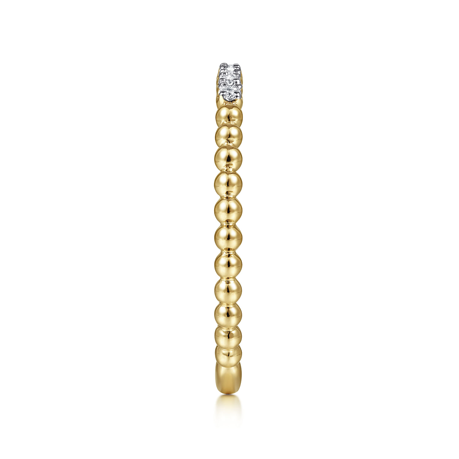 Gabriel & Co. 14K Yellow Gold Bujukan Bead Diamond Stackable Ring
