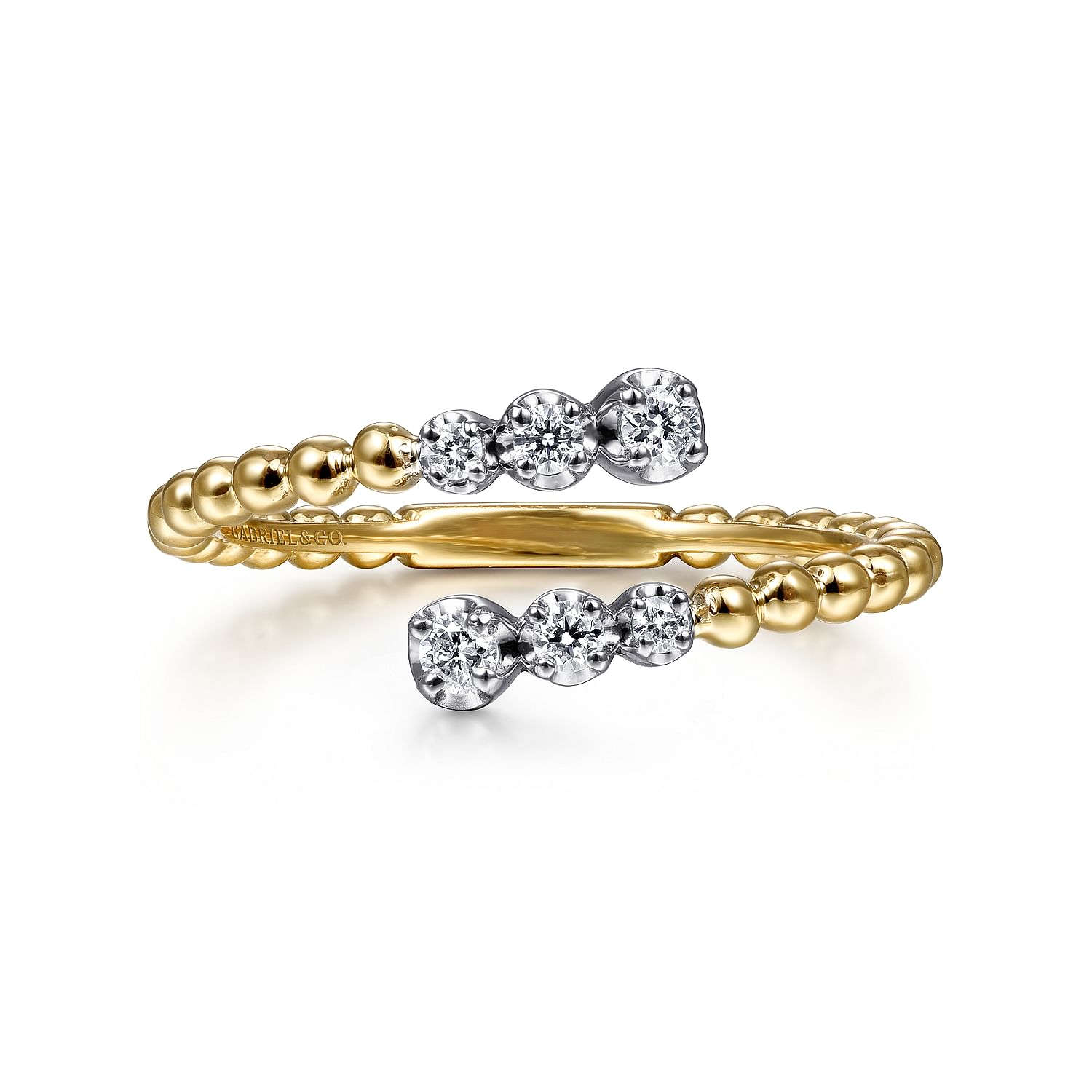 Gabriel & Co. 14K Two-Tone Bujukan and Diamond Bypass Ring