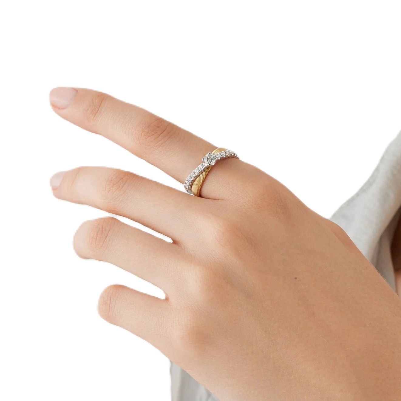 Marco Bicego 18K Masai Double-Band Diamond Ring with Diamonds