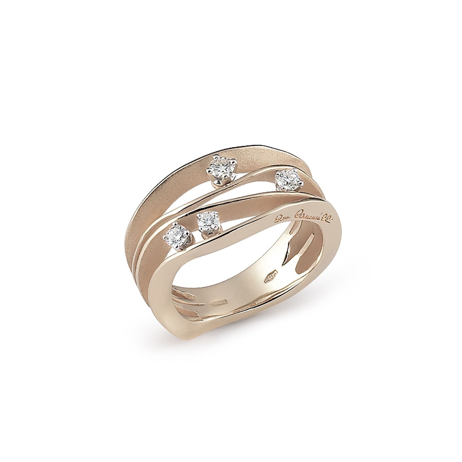 Cammilli 18K Natural Beige Gold Dune Diamond Ring