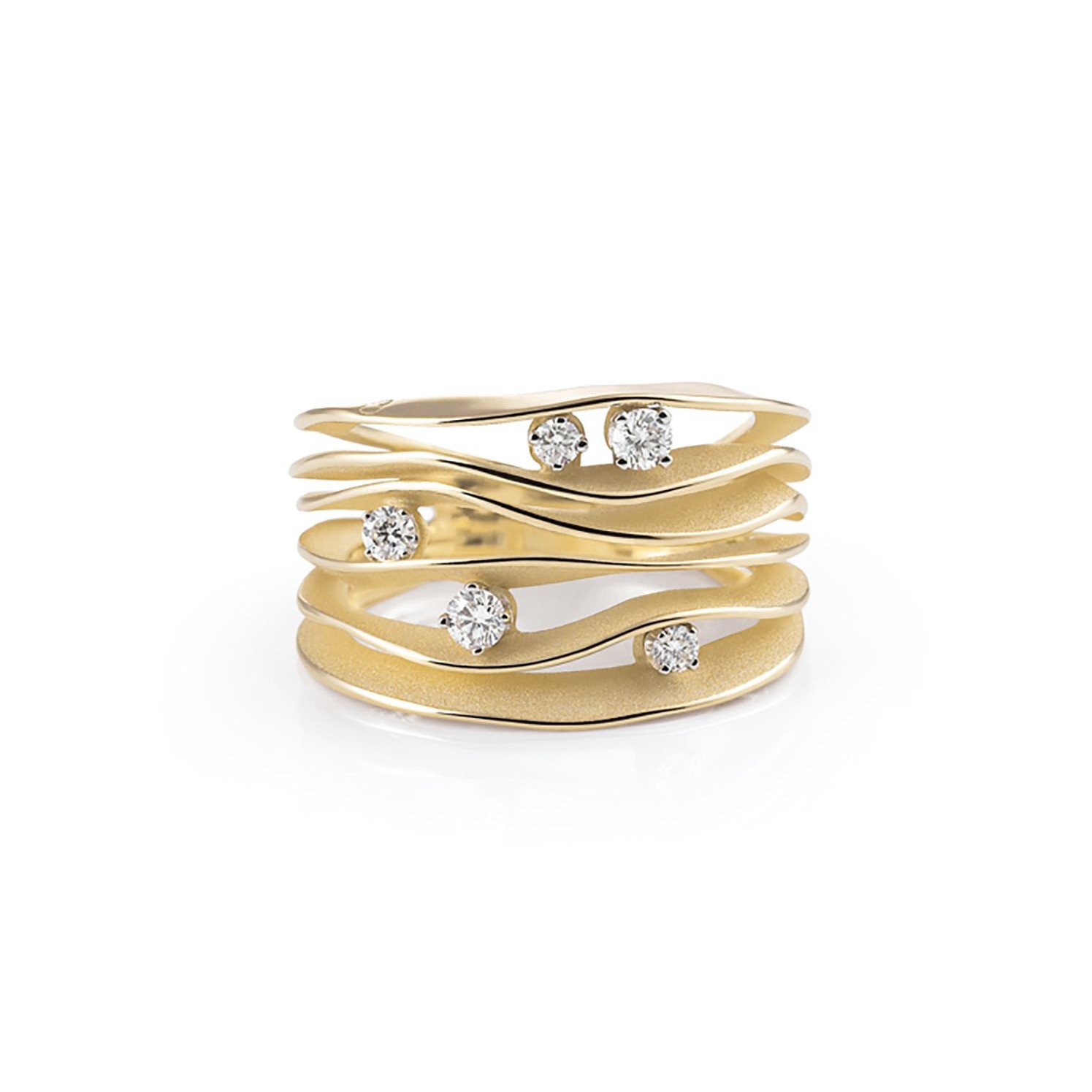 Cammilli 18K Yellow Sunrise Gold Dune Diamond Ring