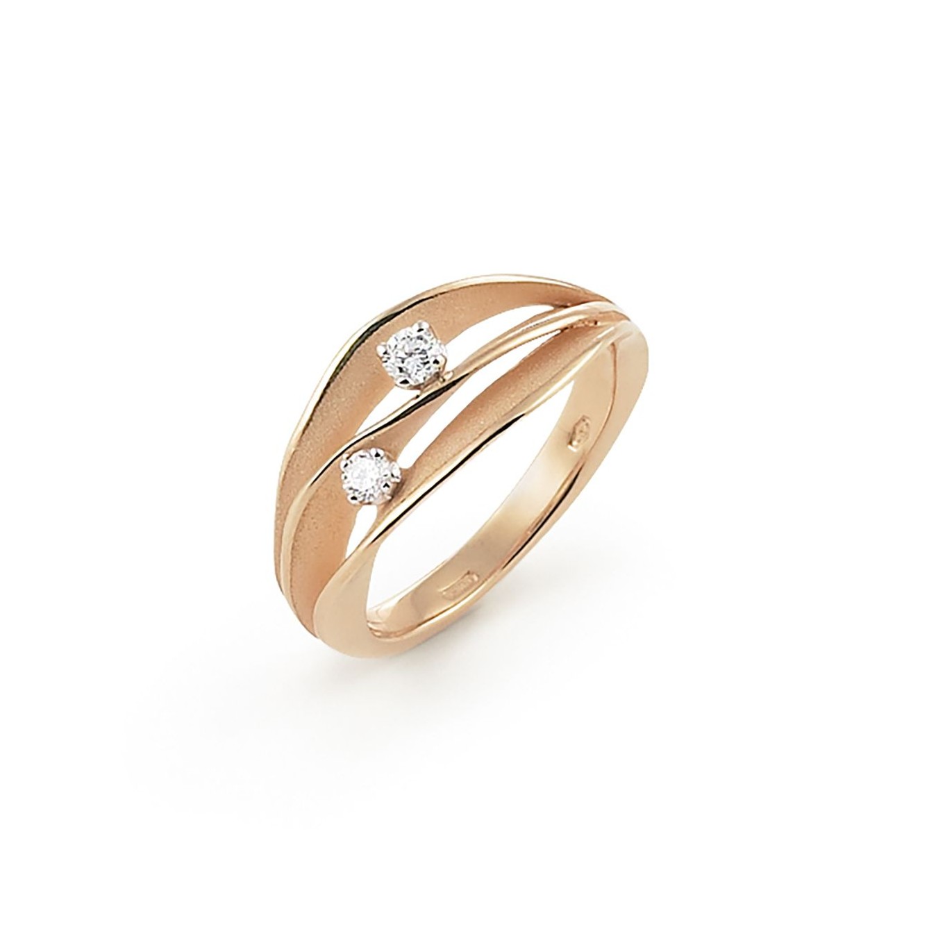 Cammilli 18K Orange Apricot Gold Dune Diamond Ring