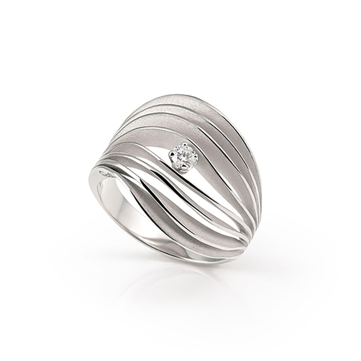 Cammilli 18K White Ice Gold Gold Velaa Star Diamond Ring