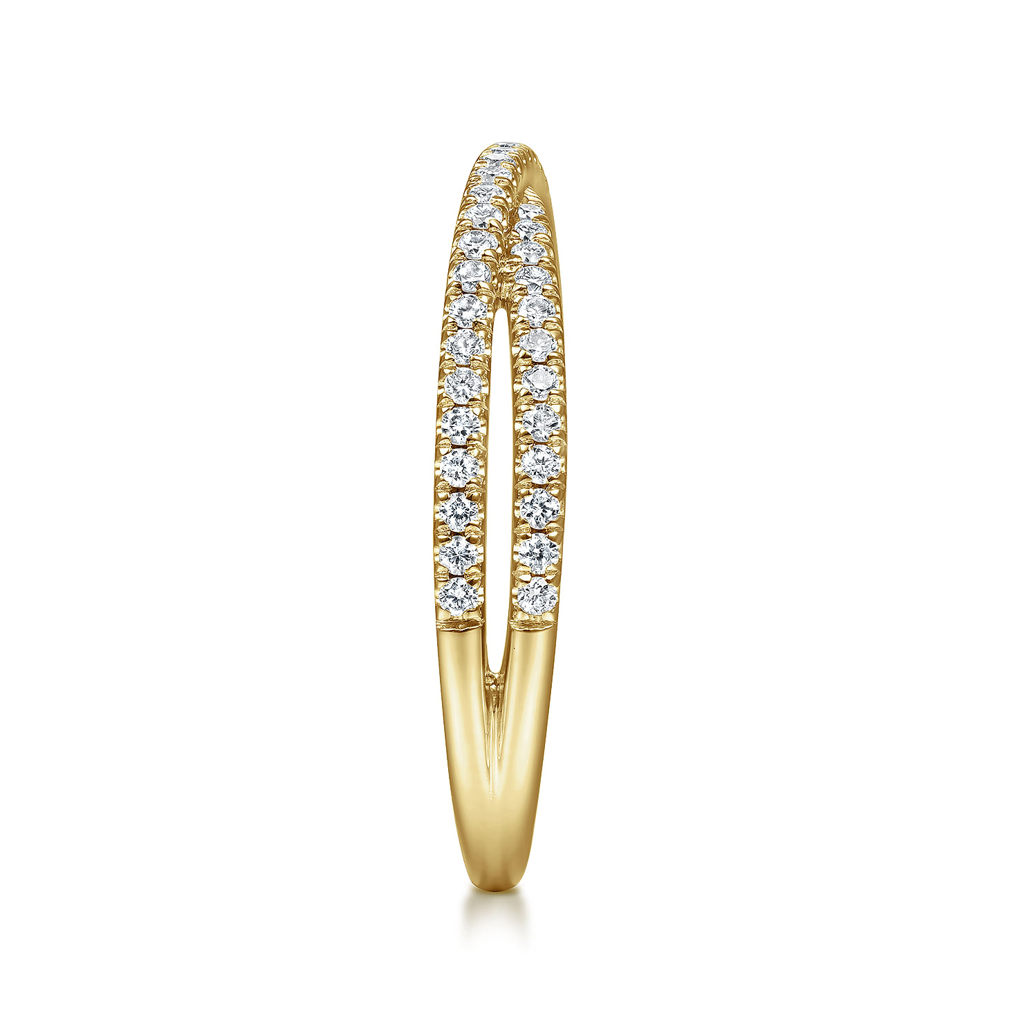 Gabriel & Co. 14K Yellow Gold Criss Cross Diamond Stackable Ring