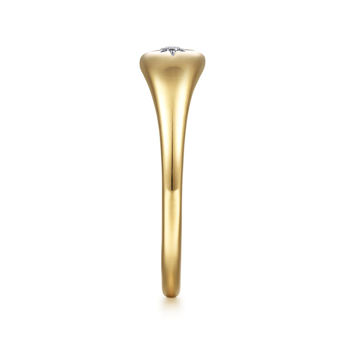 Gabriel & Co. 14K Yellow Gold Diamond Signet Ring