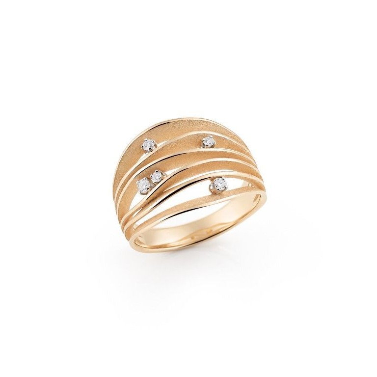 Cammilli 18K Orange Apricot Gold Dune Diamond Ring