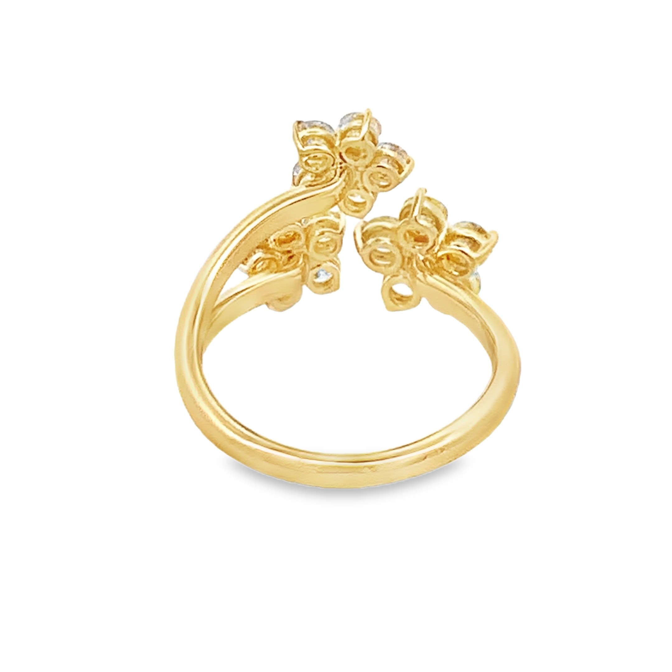 Damaso 18K Yellow Gold Diamond Flower Ring