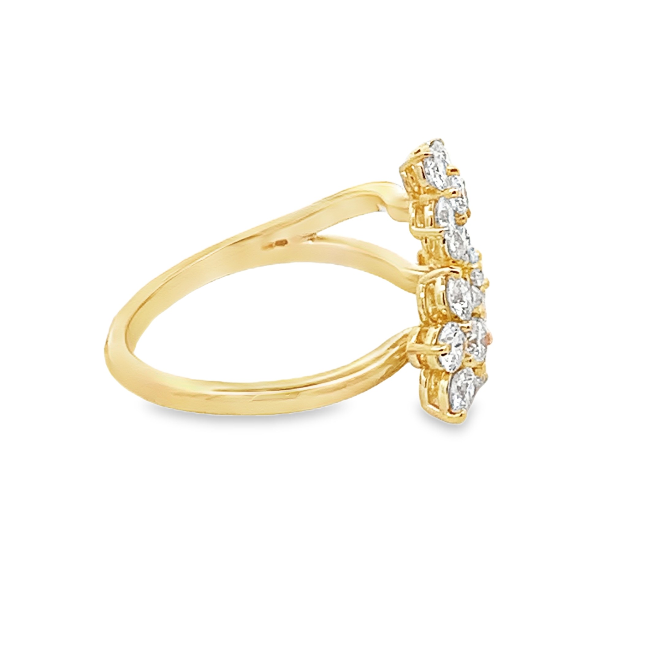 Damaso 18K Yellow Gold Diamond Flower Ring