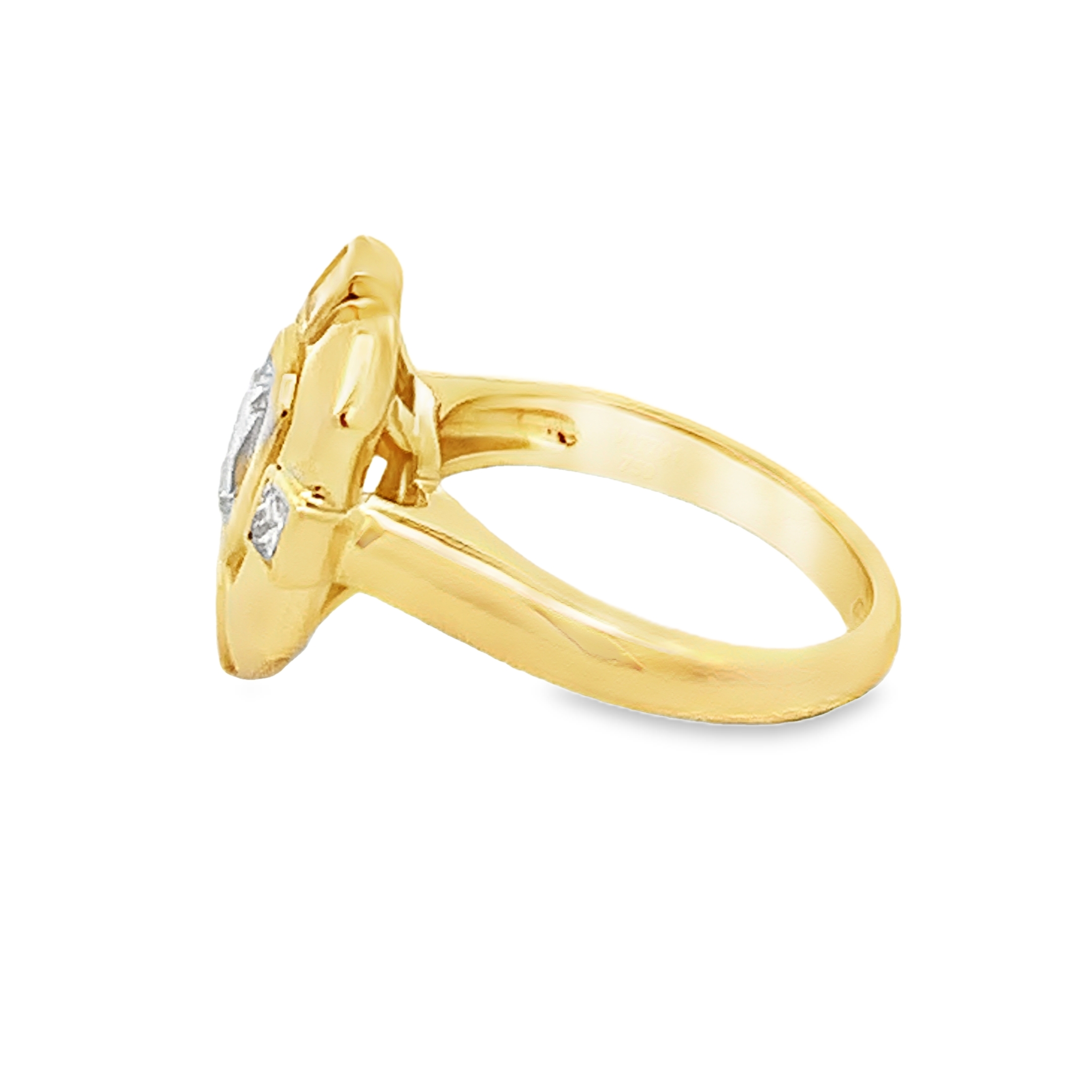 Christopher Designs 18K Yellow Gold Art-Deco Inspired Diamond Ring