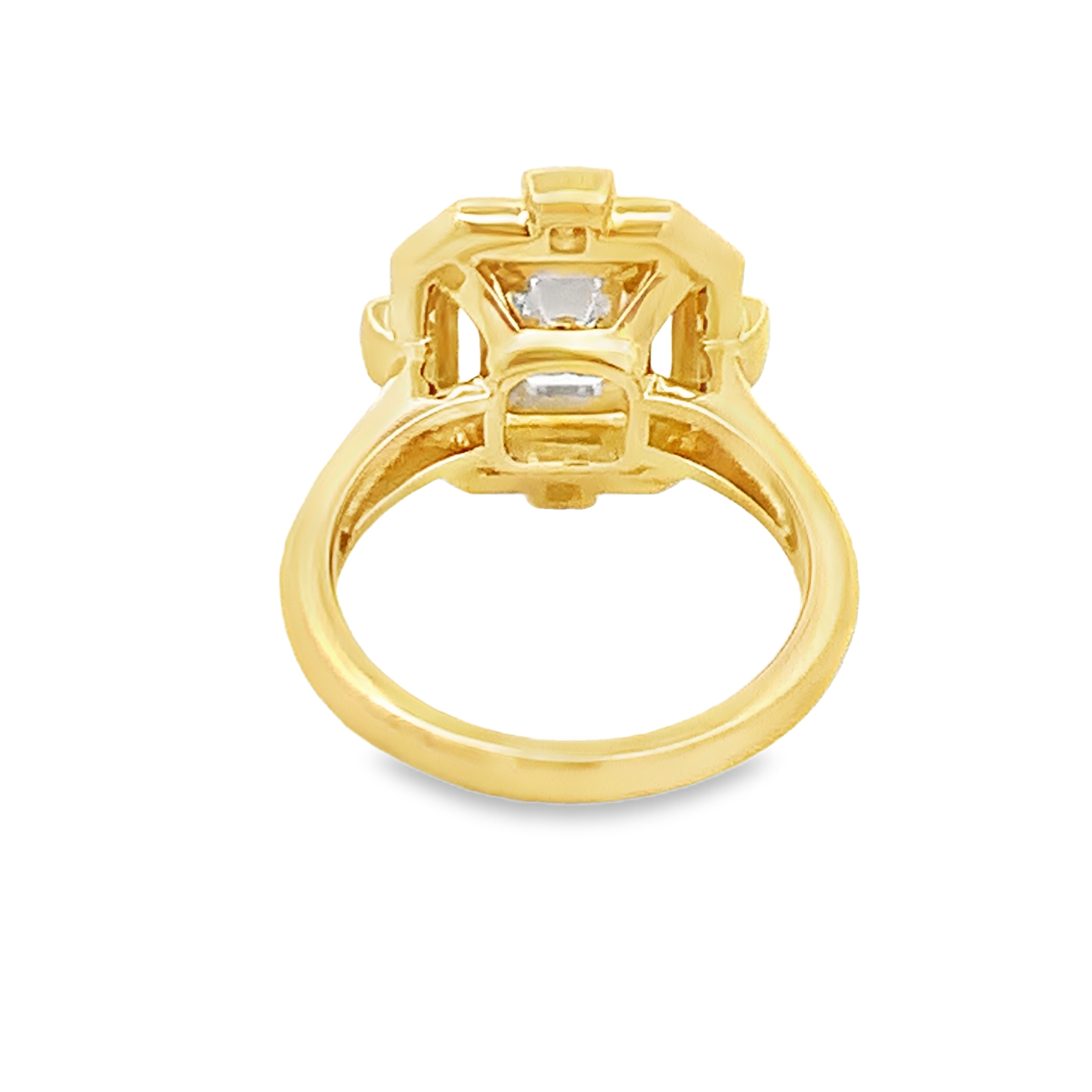 Christopher Designs 18K Yellow Gold Art-Deco Inspired Diamond Ring