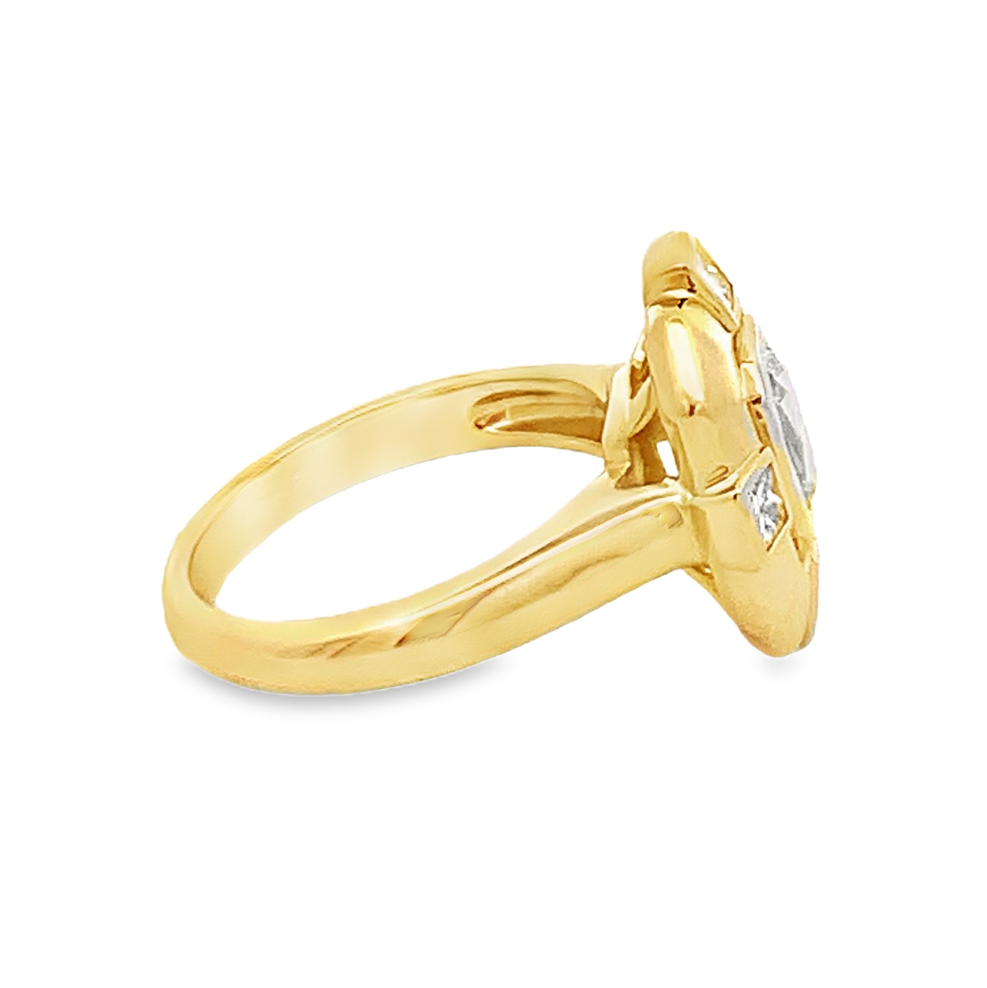 Christopher Designs 18K Yellow Gold Art-Deco Inspired Diamond Ring