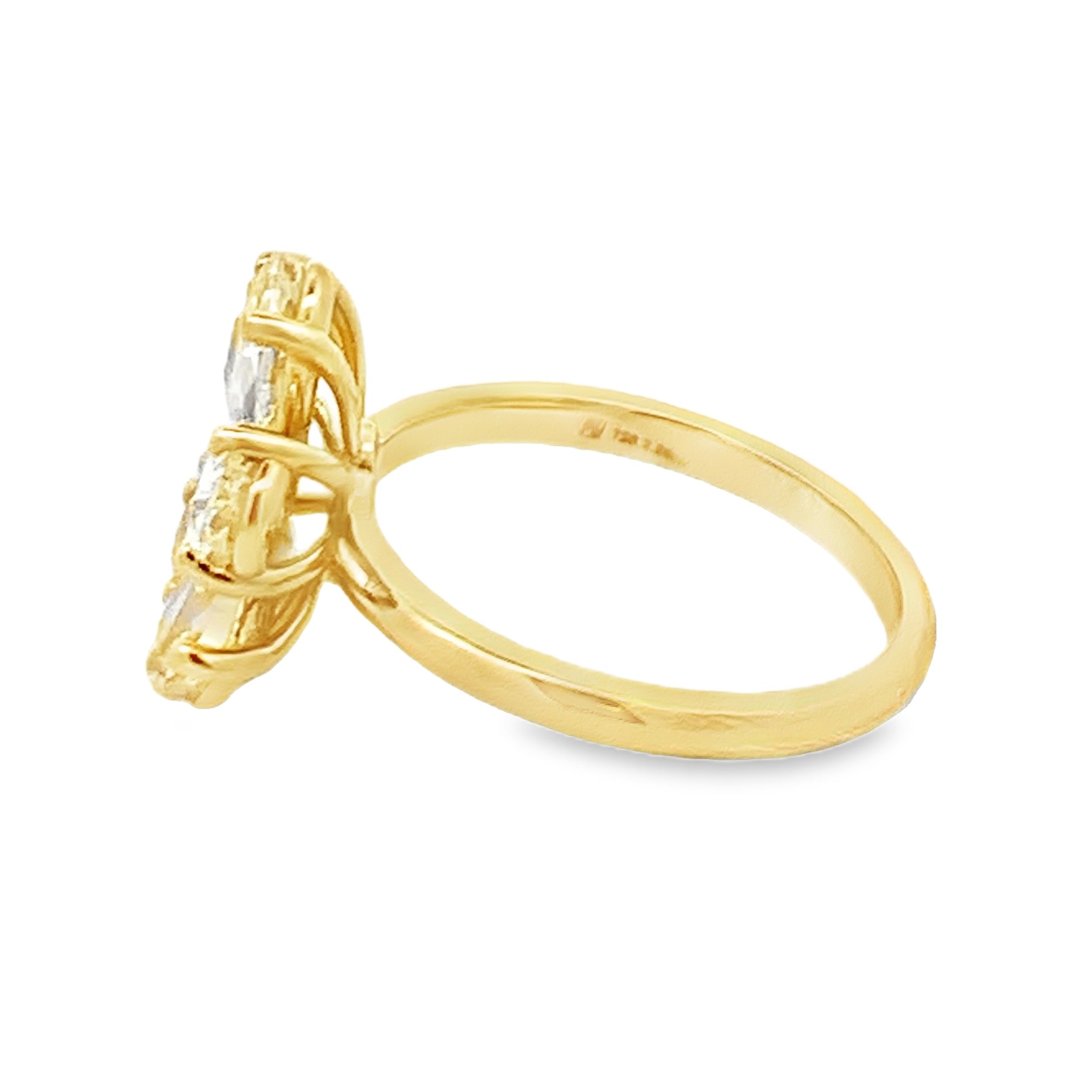 Norman Silverman 18K Yellow Gold Fancy Yellow Diamond Flower Ring