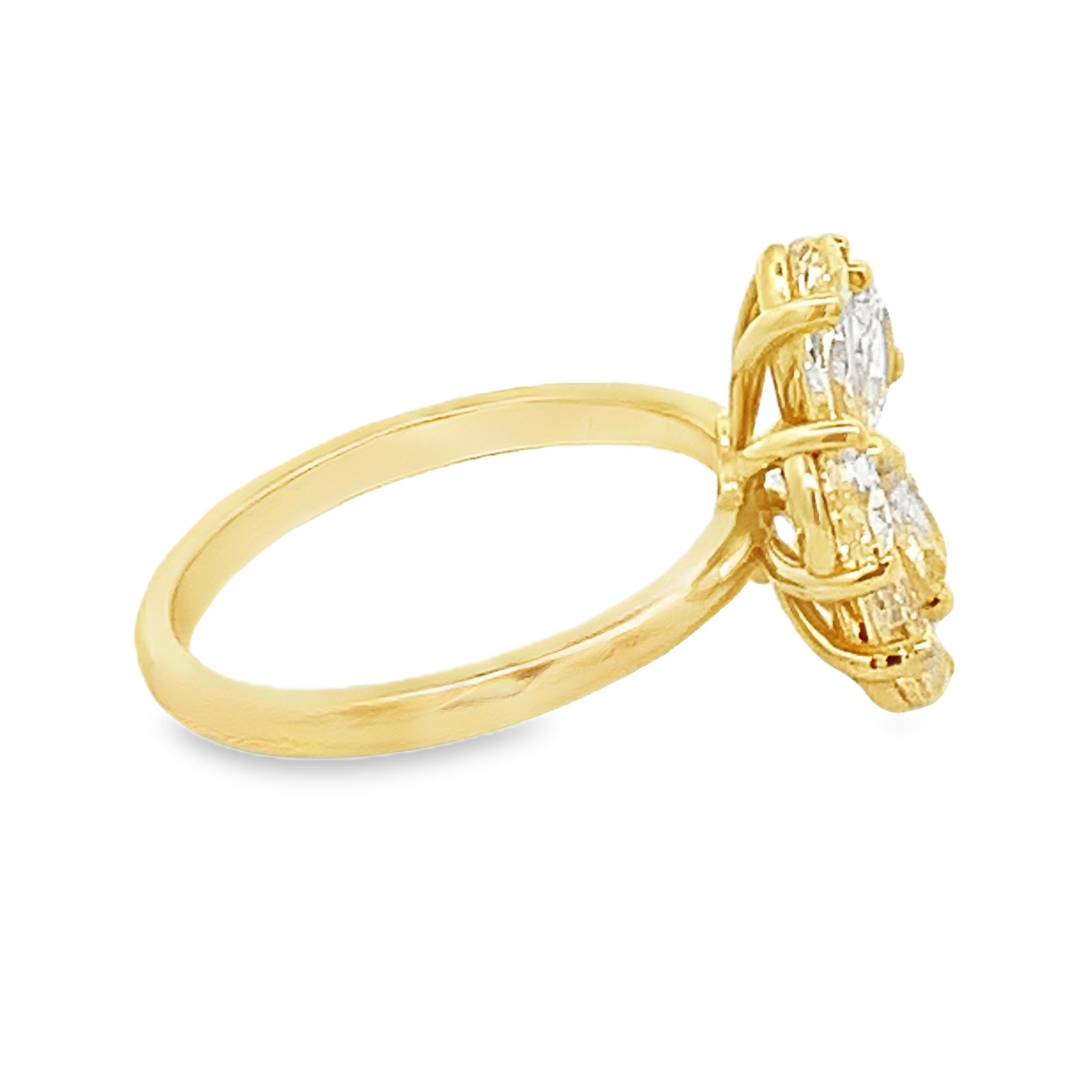 Norman Silverman 18K Yellow Gold Fancy Yellow Diamond Flower Ring