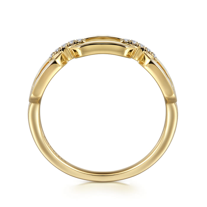 Gabriel & Co. 14K Yellow Gold Diamond Link Chain Ring