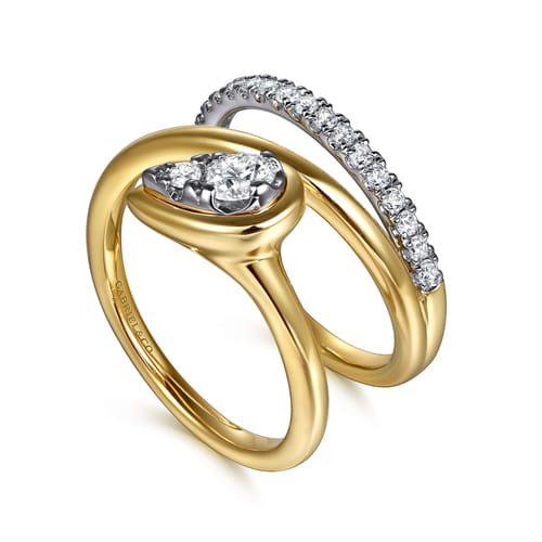 Gabriel & Co.14K Yellow Gold Contemporary Diamond Ring