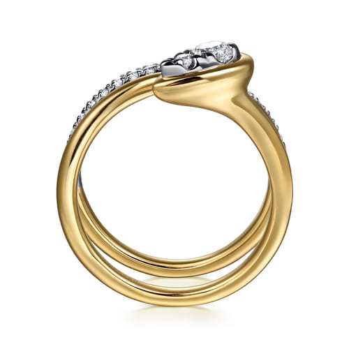 Gabriel & Co.14K Yellow Gold Contemporary Diamond Ring
