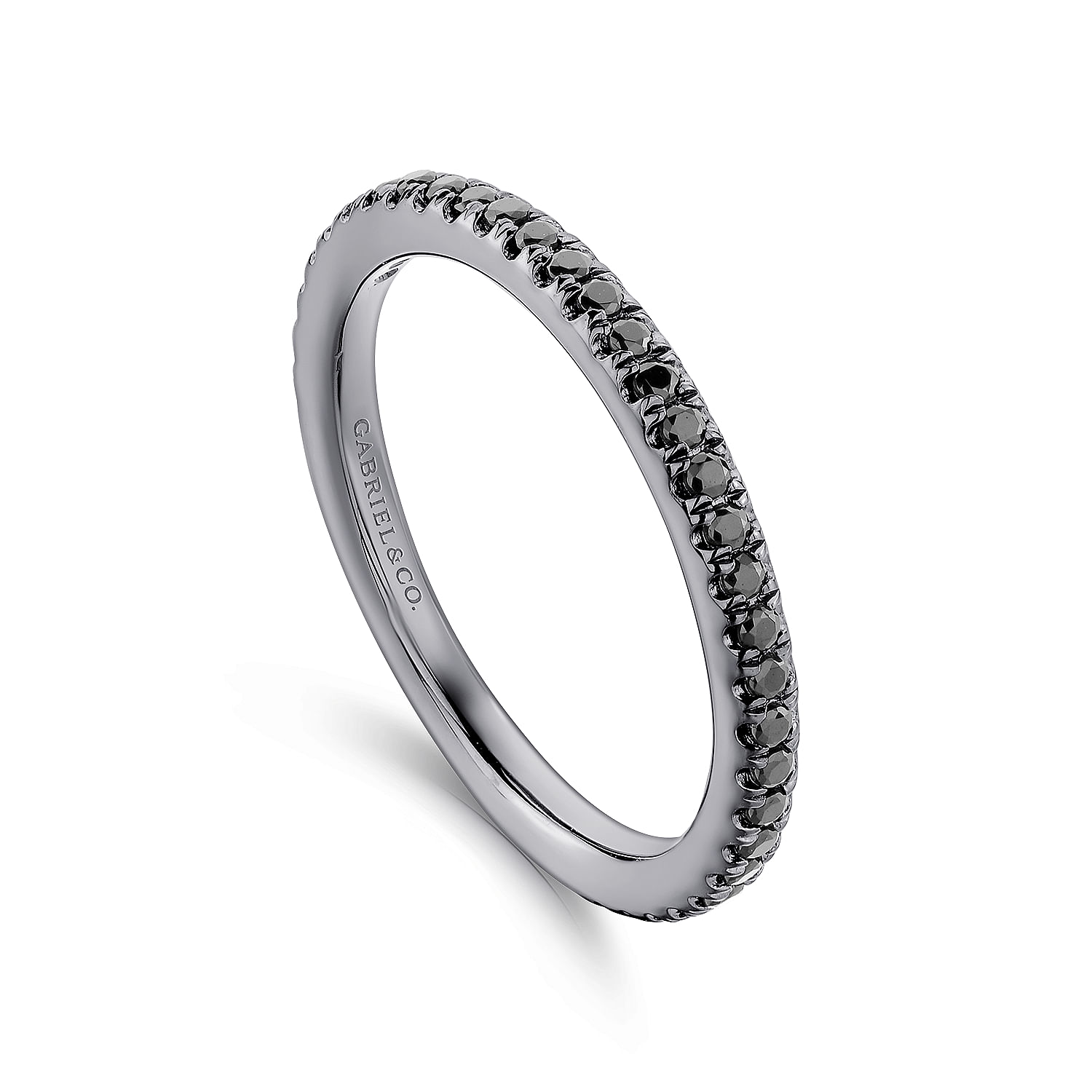 Gabriel & Co. 14K Black Gold Black Diamond Stackable Ring