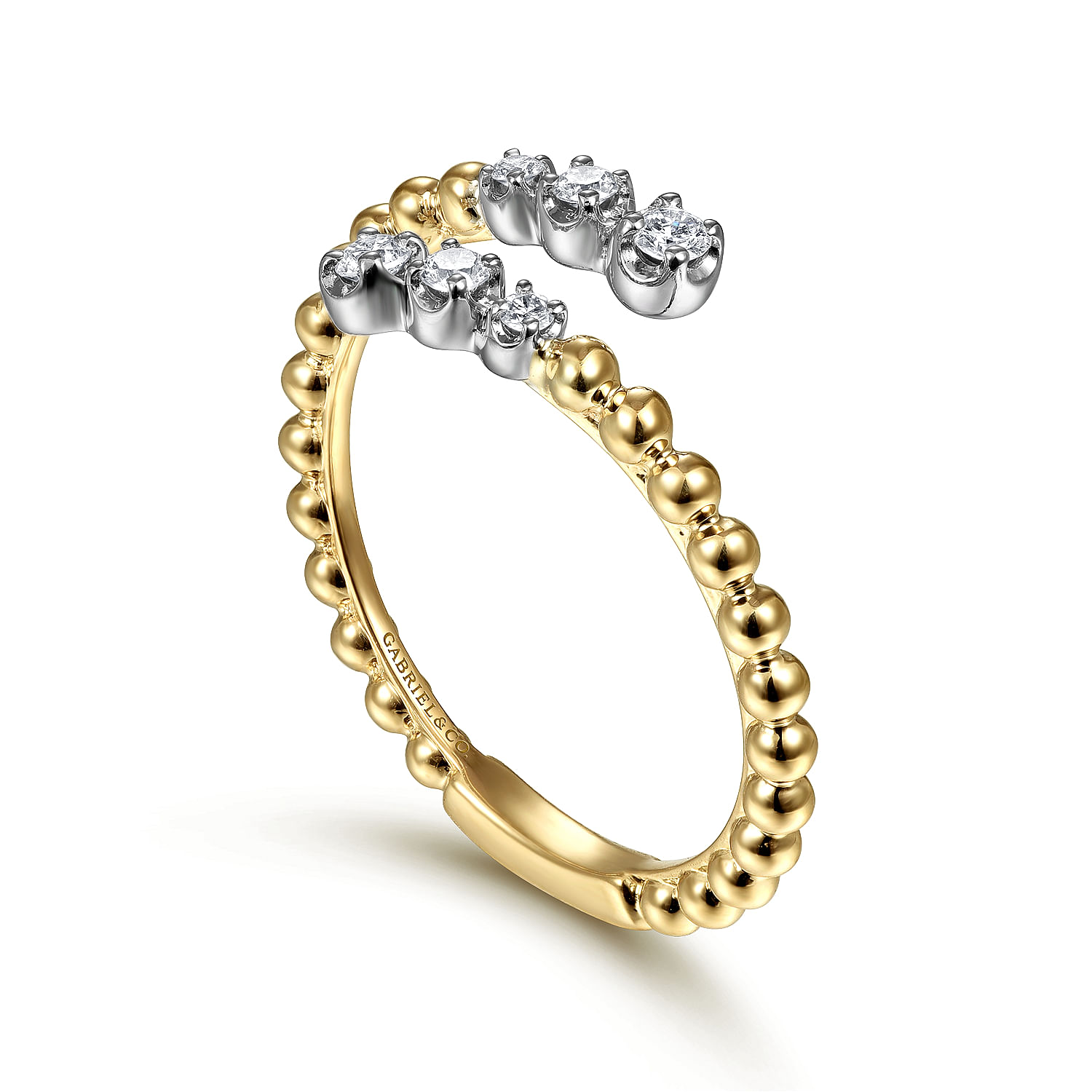Gabriel & Co. 14K Two-Tone Bujukan and Diamond Bypass Ring
