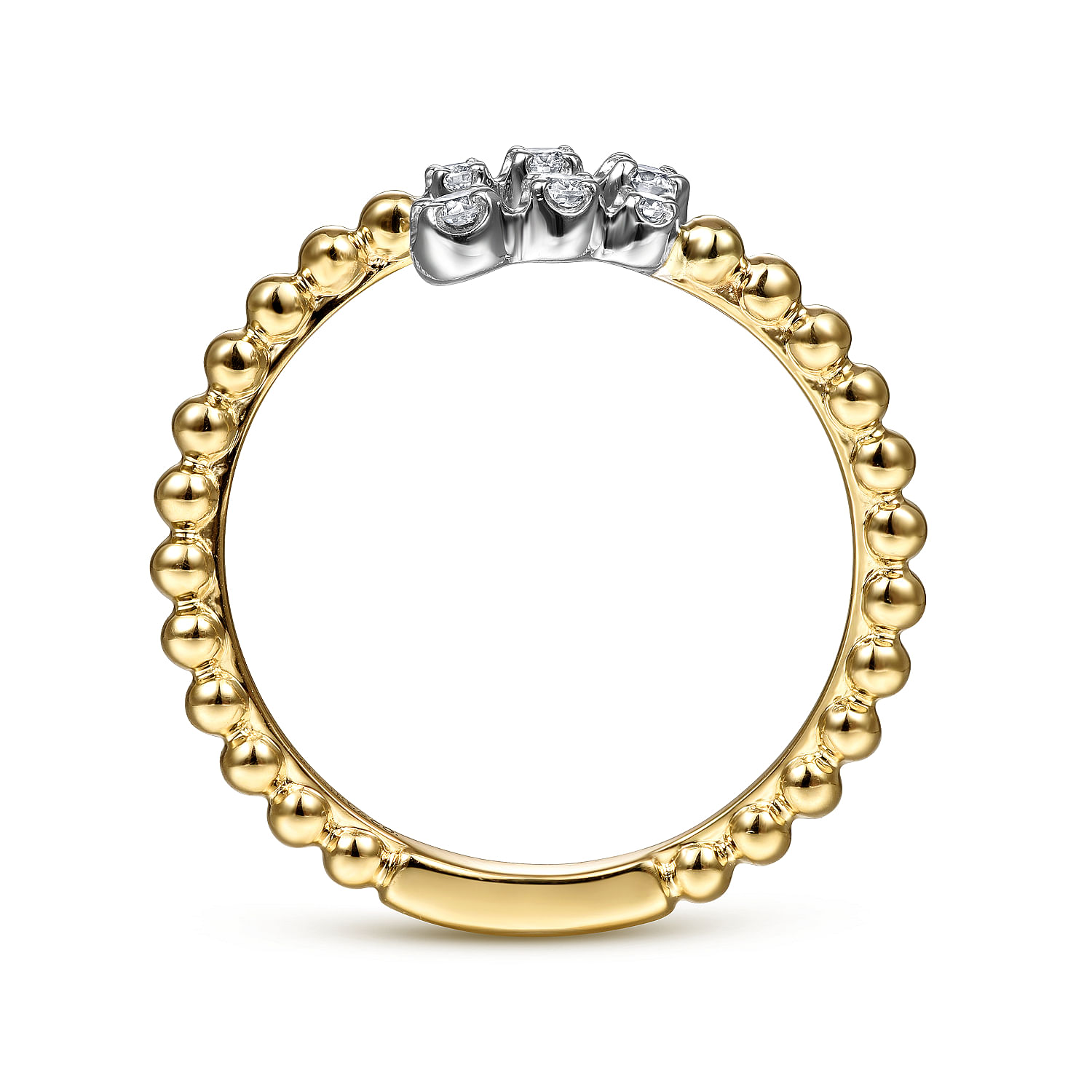 Gabriel & Co. 14K Two-Tone Bujukan and Diamond Bypass Ring
