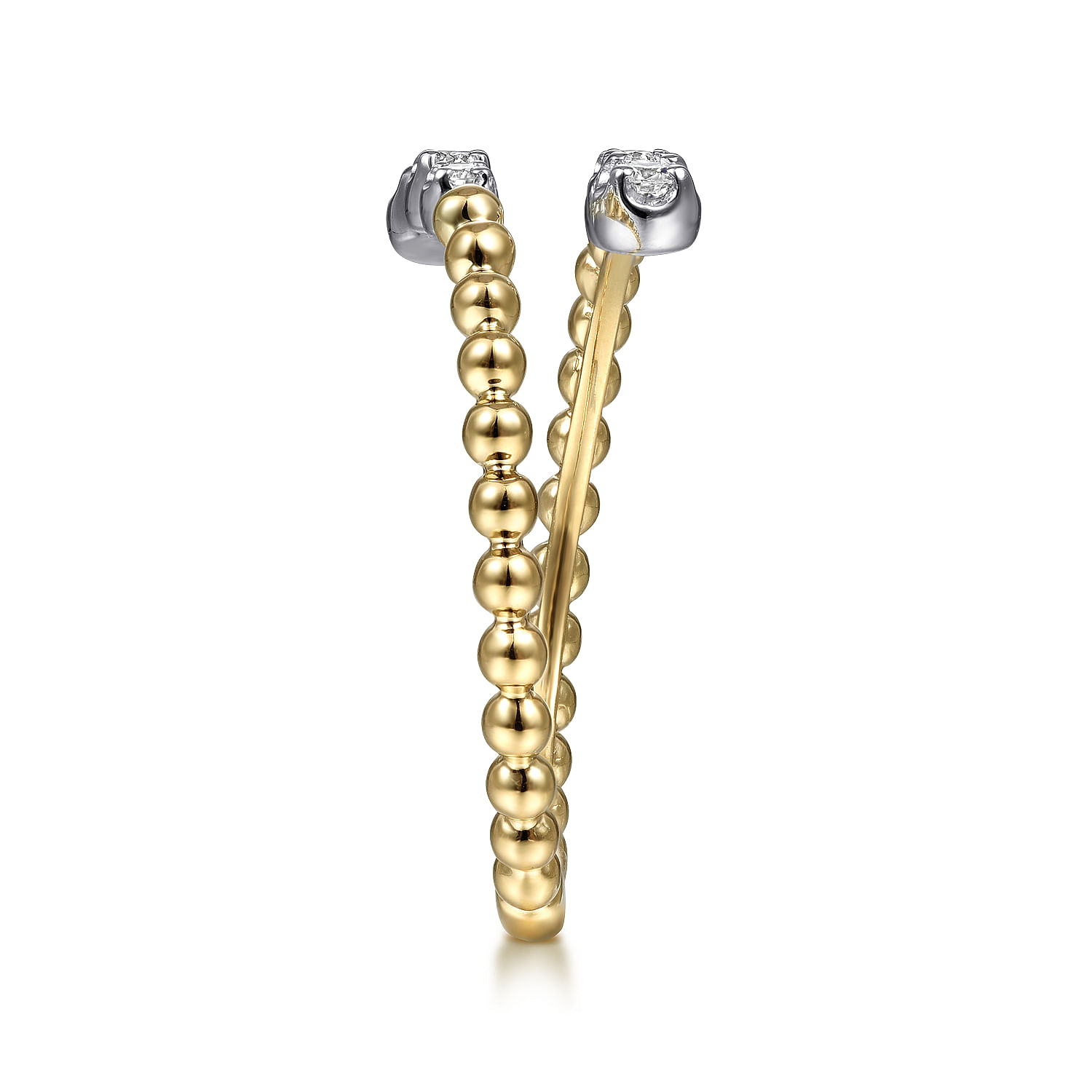 Gabriel & Co. 14K Two-Tone Bujukan and Diamond Bypass Ring