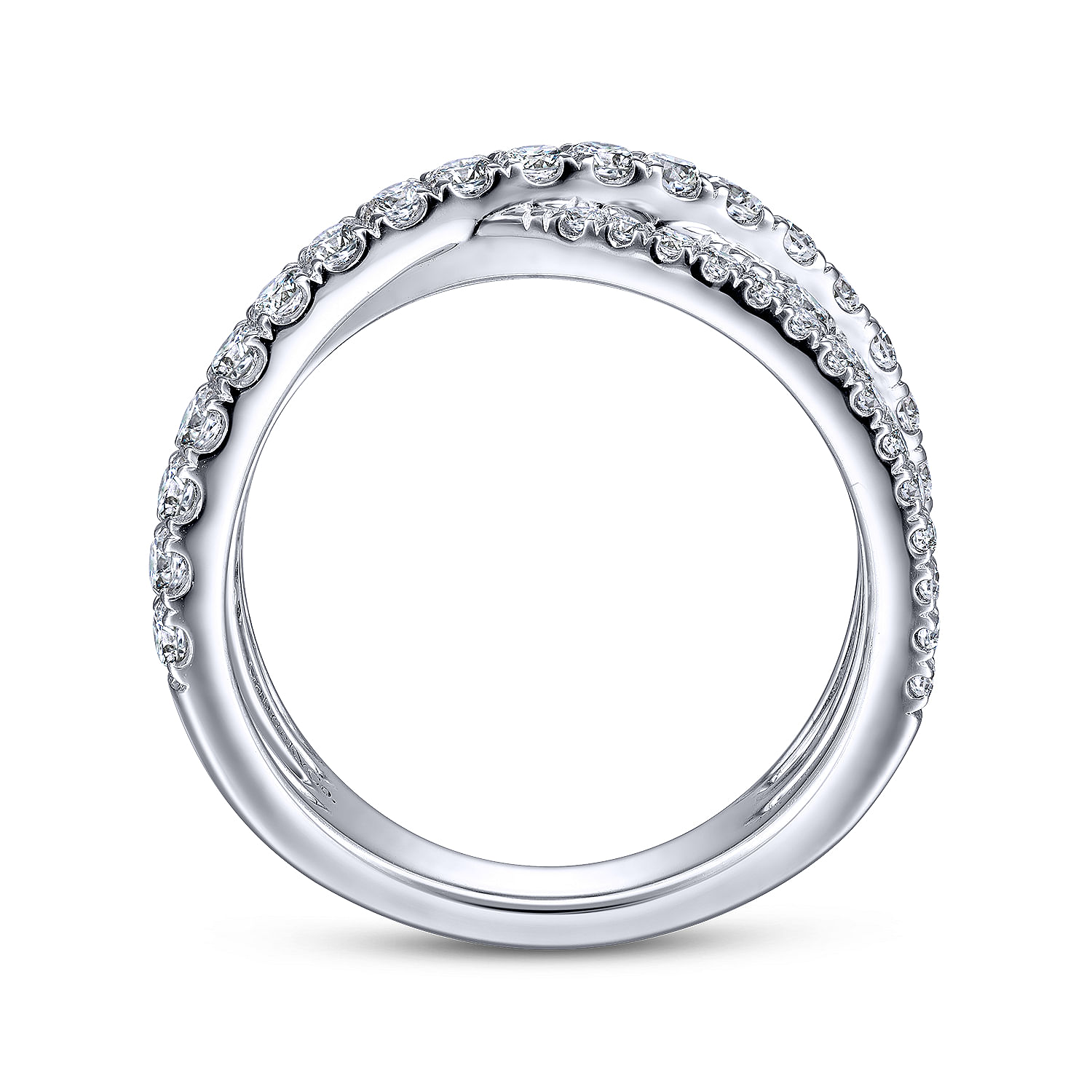 Gabriel & Co. 14K White Gold Diamond Criss Cross Ring