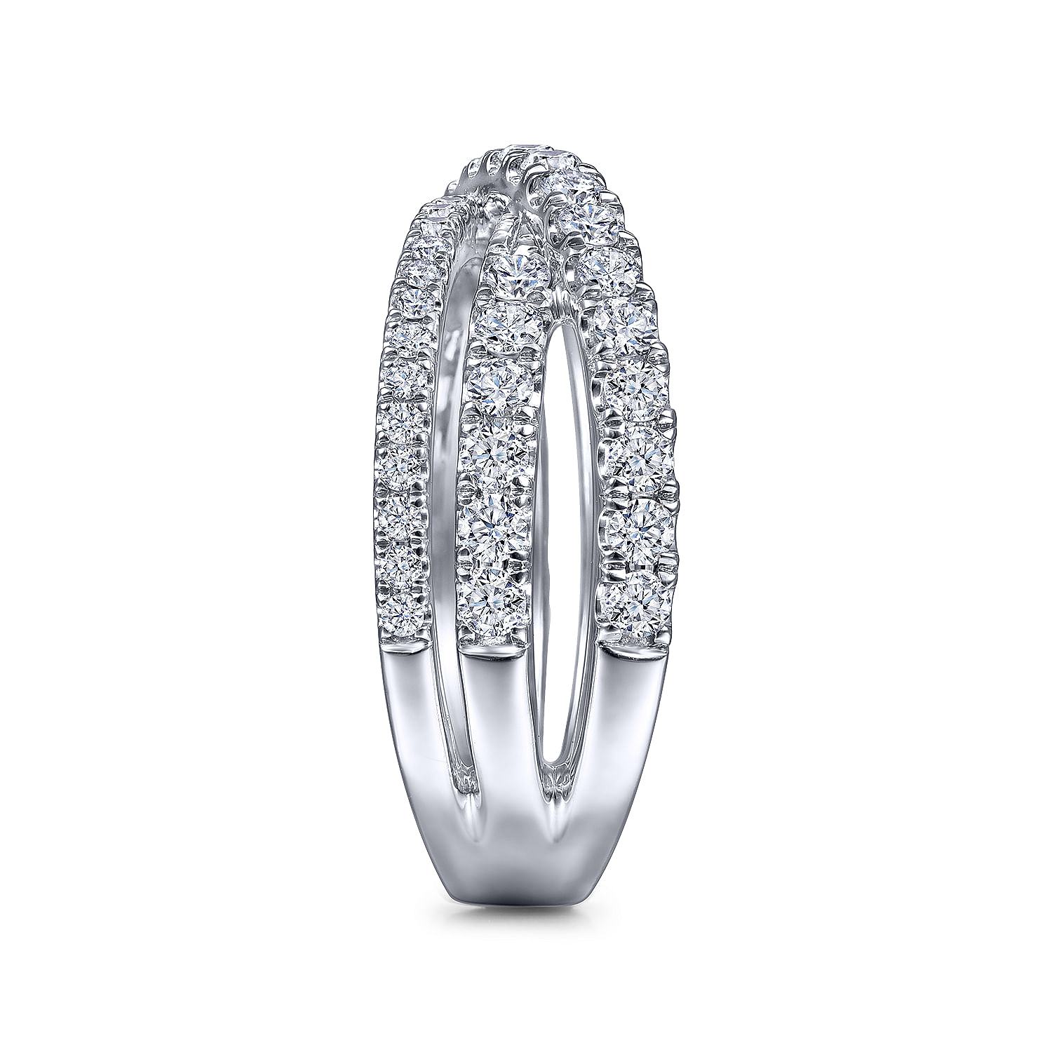 Gabriel & Co. 14K White Gold Diamond Criss Cross Ring
