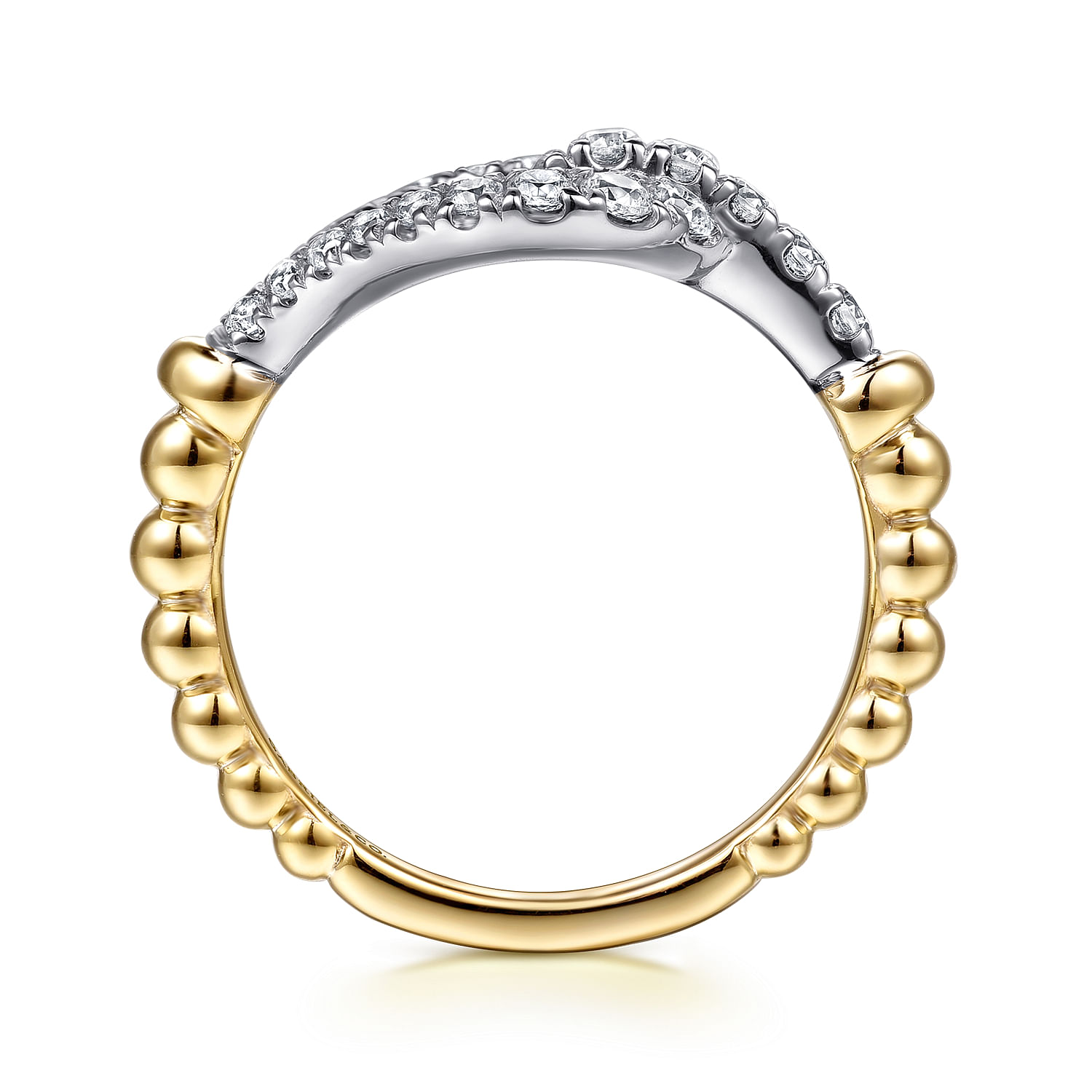 Gabriel & Co. 14K Two-Tone Bujukan & Diamond Horseshoe Buckle Ring