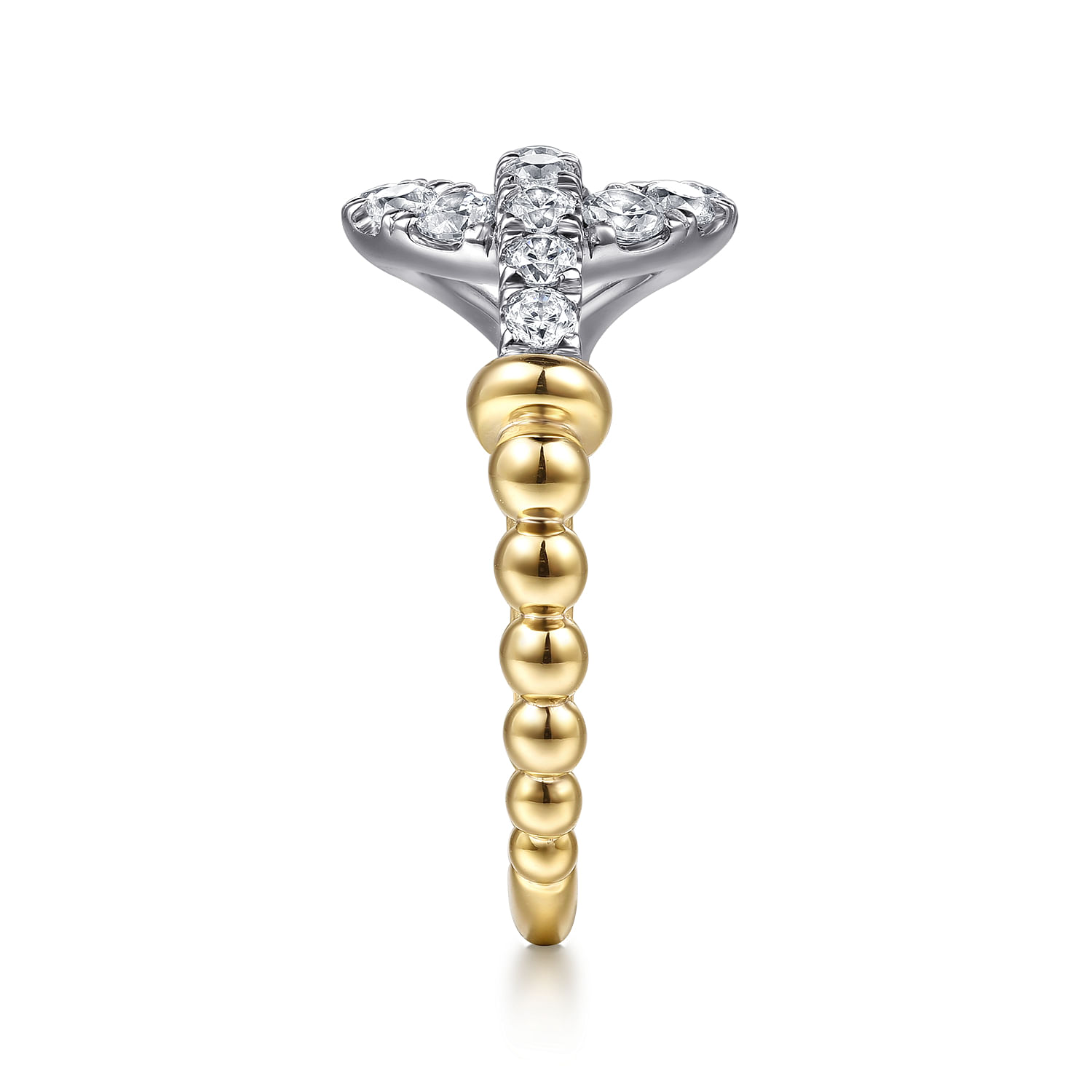 Gabriel & Co. 14K Two-Tone Bujukan & Diamond Horseshoe Buckle Ring
