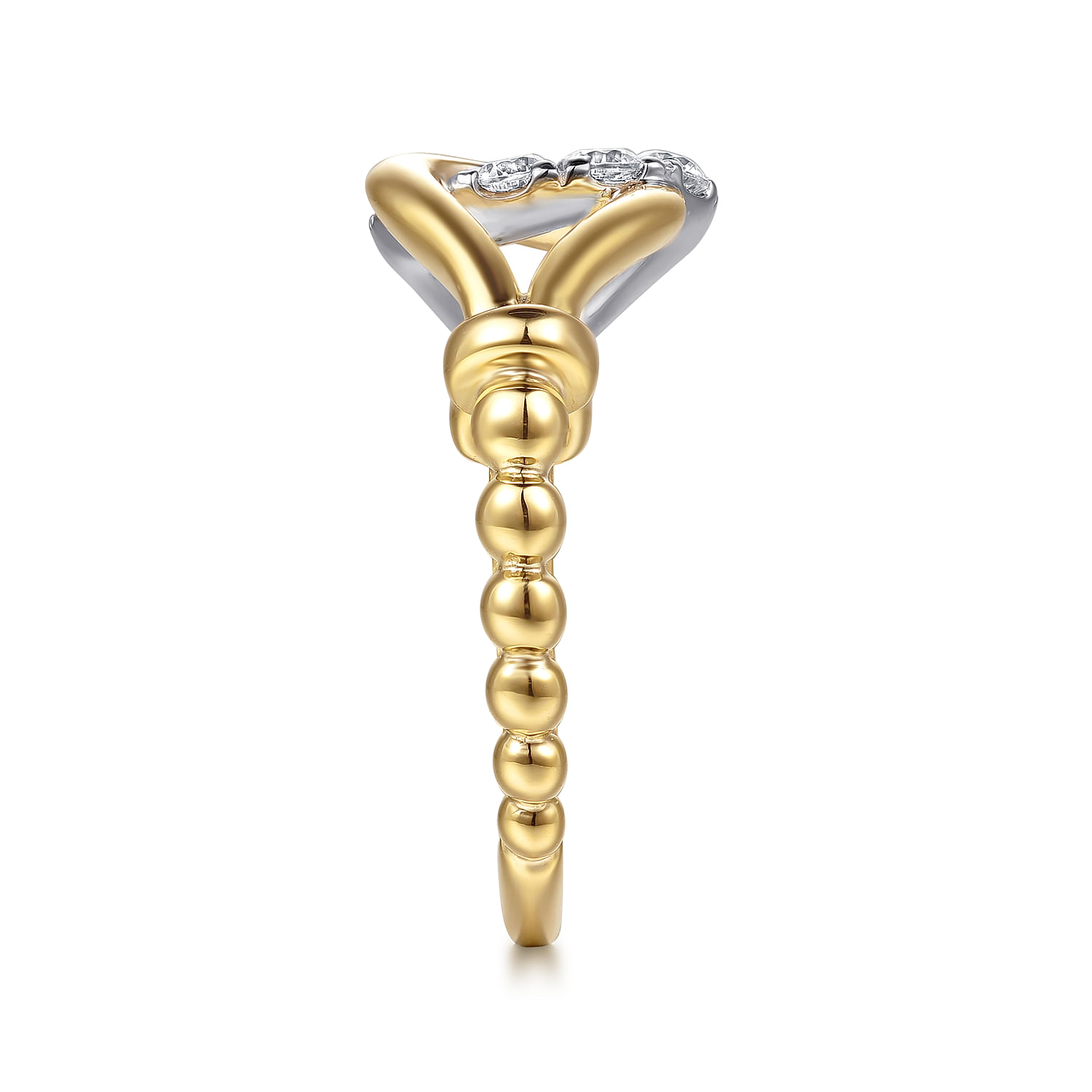 Gabriel & Co. 14K Two-Tone Bujukan & Diamond Horseshoe Link Ring