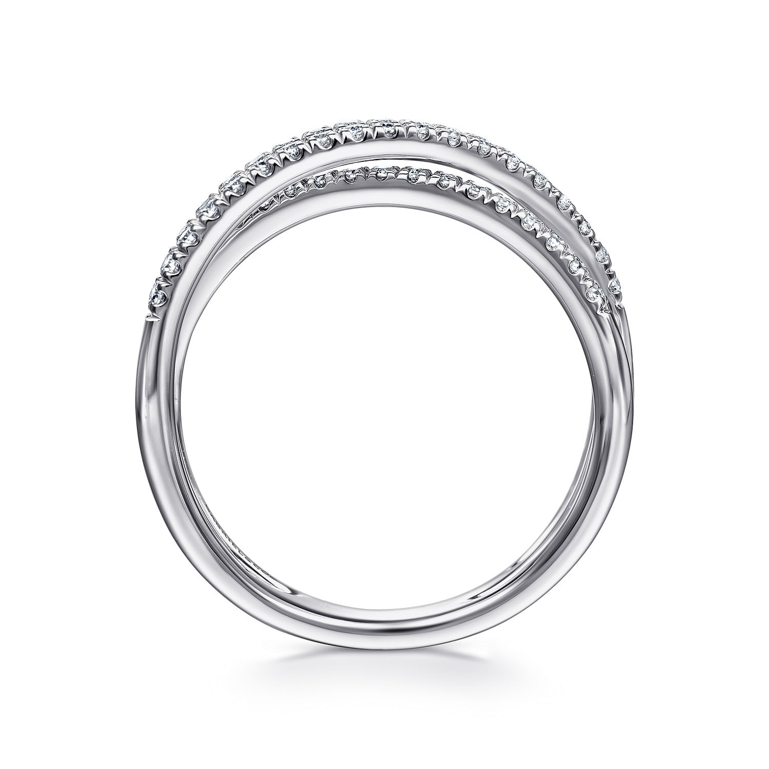 Gabriel & Co. 14K White Gold Diamond Criss-Cross Ring