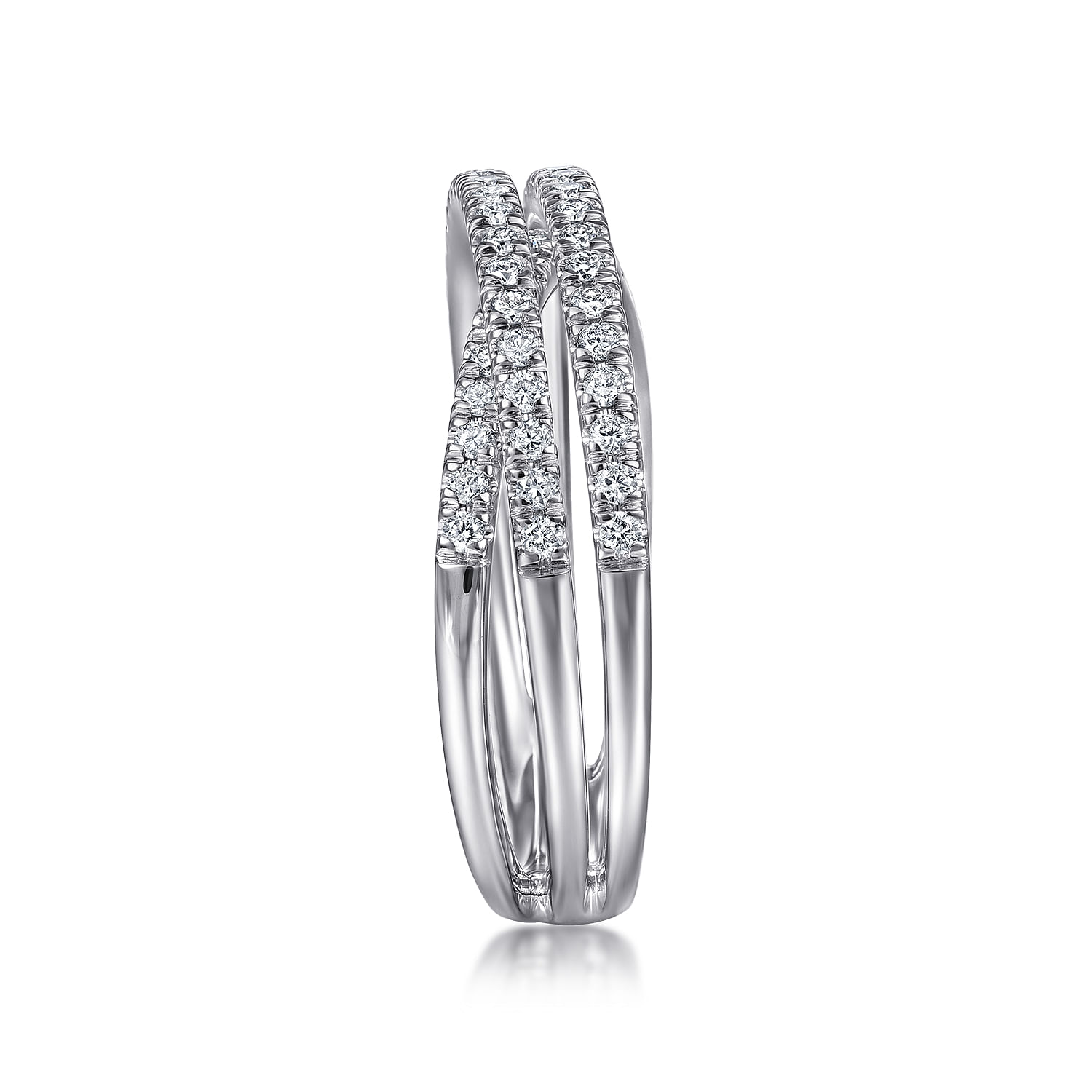 Gabriel & Co. 14K White Gold Diamond Criss-Cross Ring