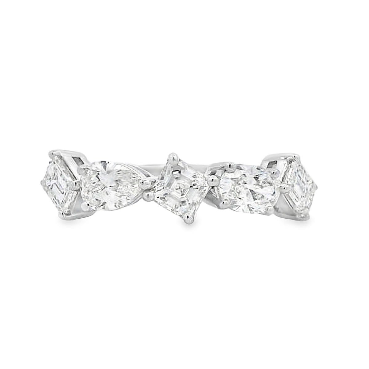 Norman Silverman 18K White Gold Mixed-Shape Diamond Ring