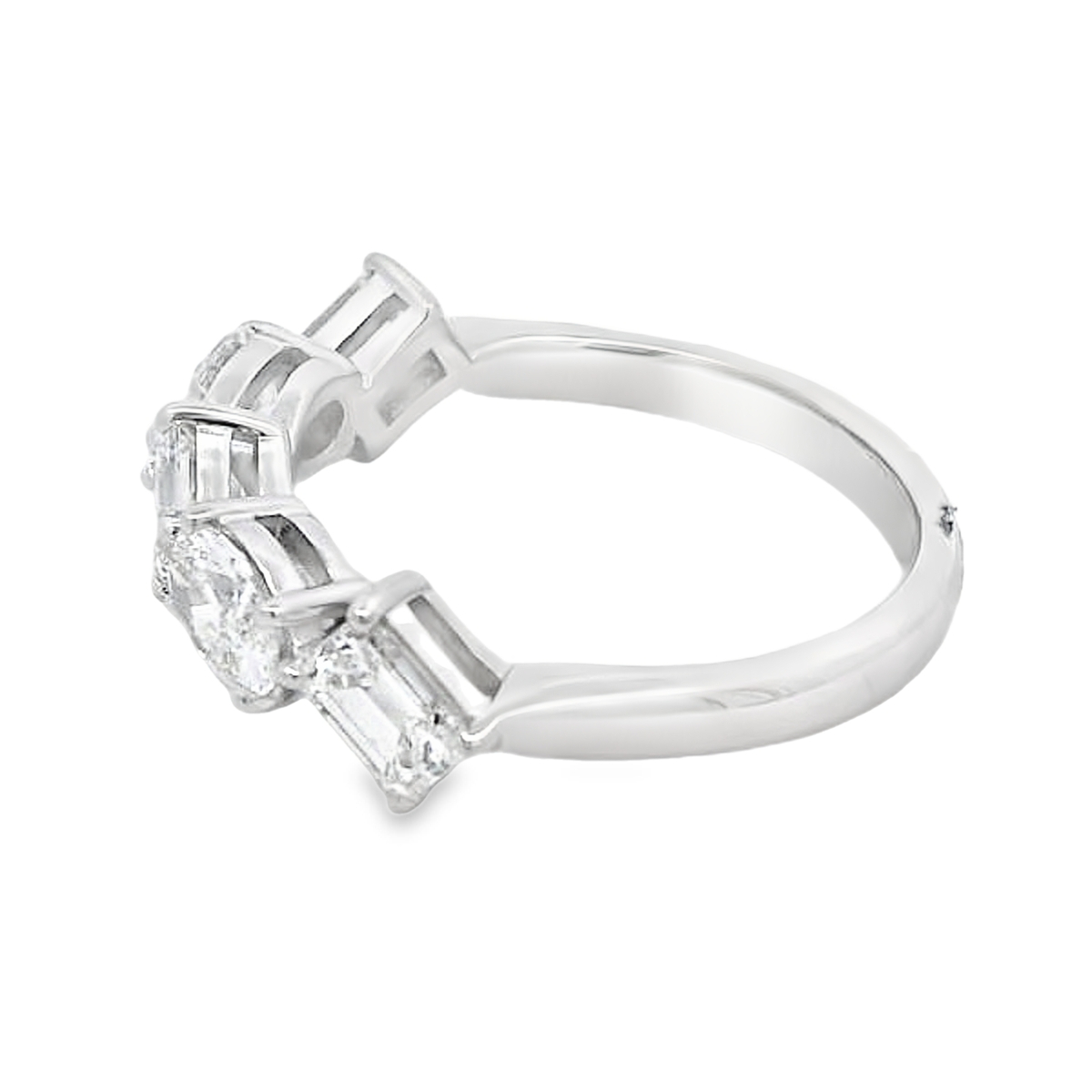 Norman Silverman 18K White Gold Mixed-Shape Diamond Ring