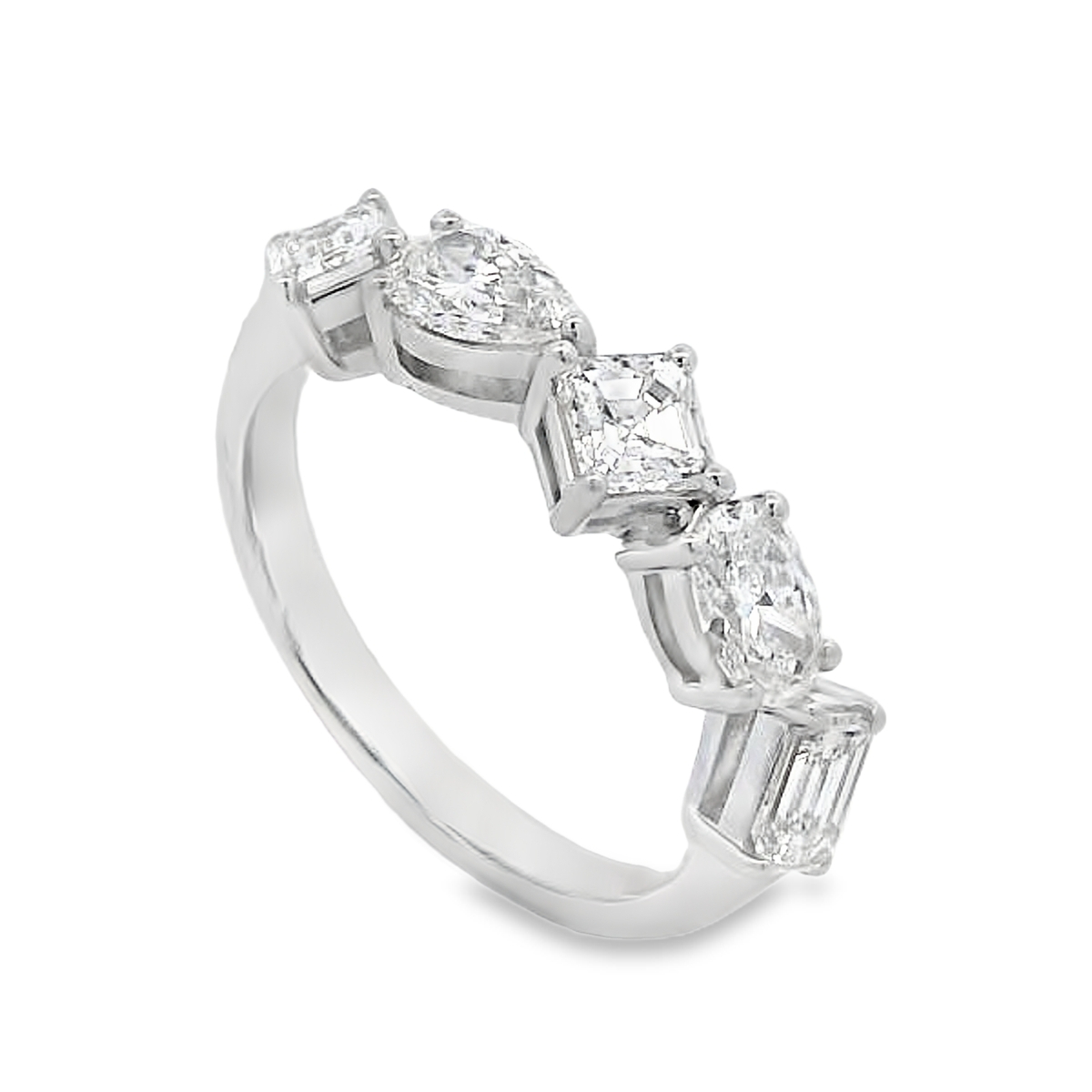 Norman Silverman 18K White Gold Mixed-Shape Diamond Ring